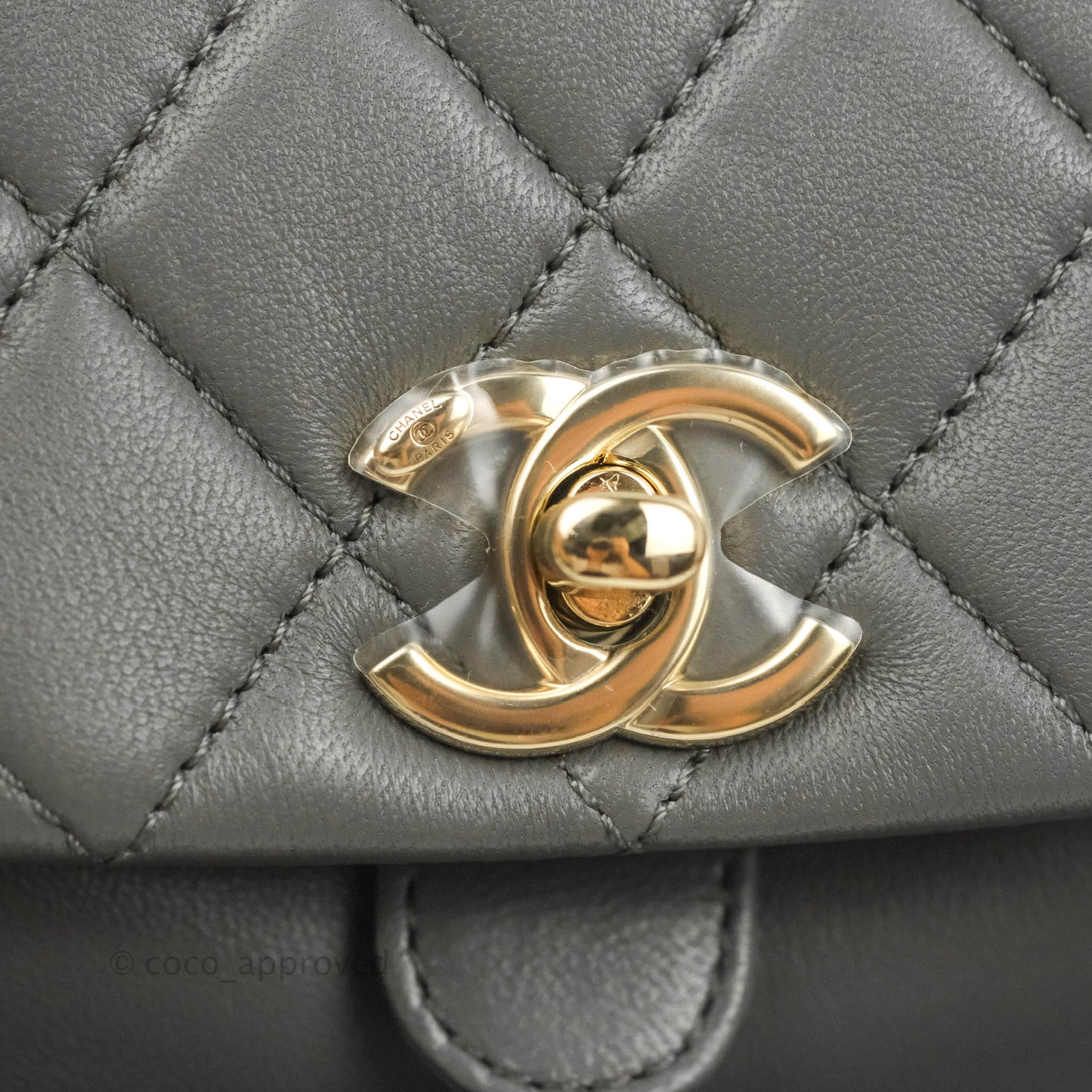 Chanel Quilted Small Duma Drawstring Backpack Grey Lambskin Gold Hardware 22A