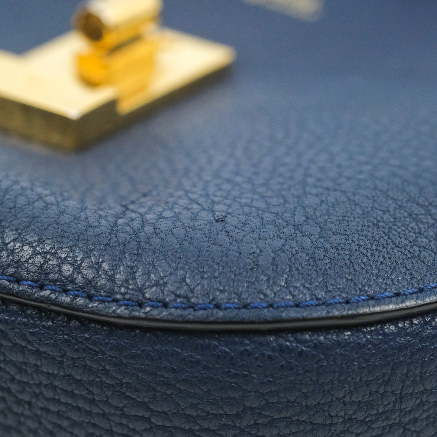 Chloe Mini Drew Crossbody Bag Navy Grained Leather