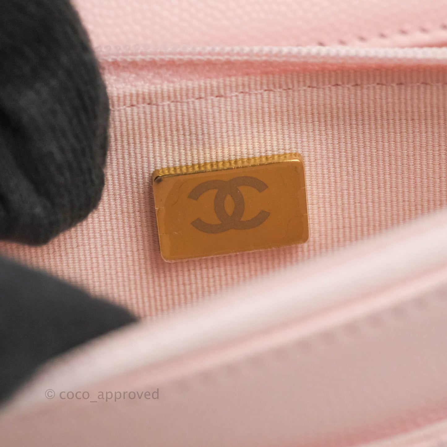 Chanel Quilted Wallet on Chain WOC Crystal Braided CC Light Pink Caviar Gold Hardware