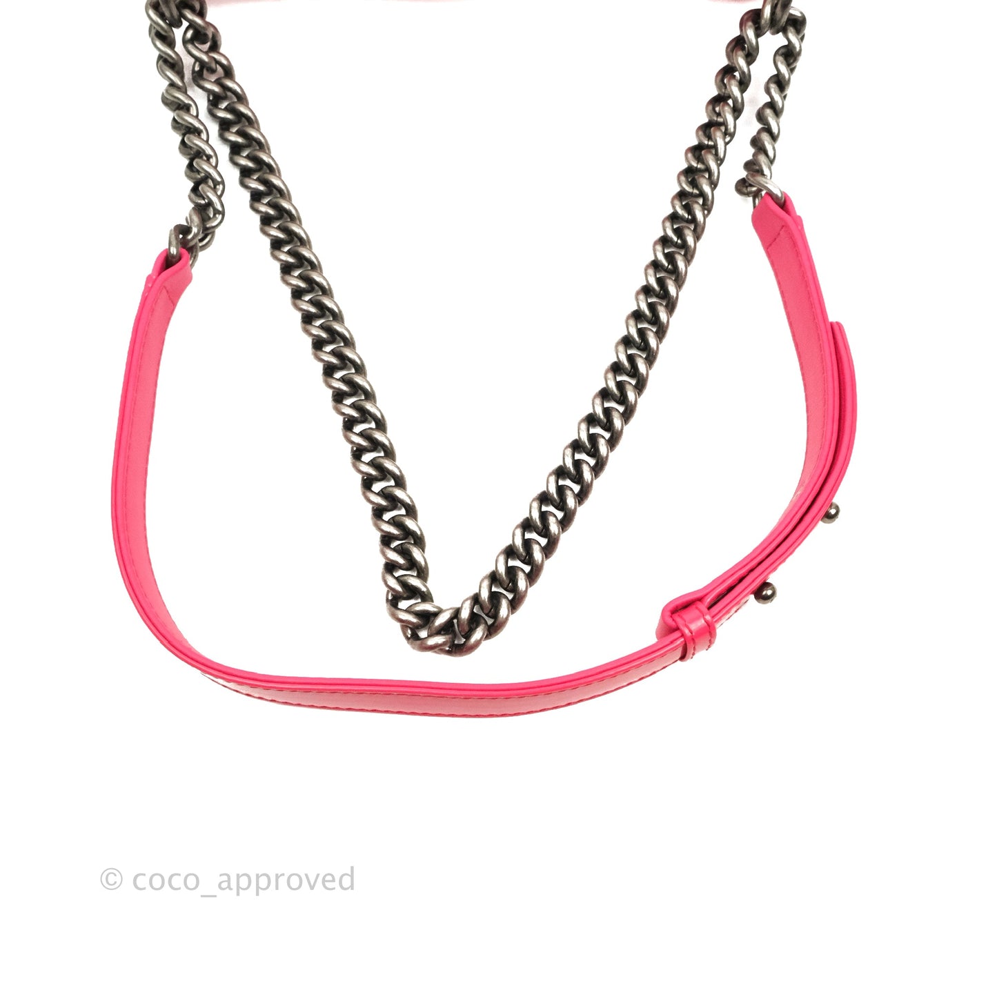 Chanel Quilted Medium Boy Bag Pink Patent Ruthenium Hardware