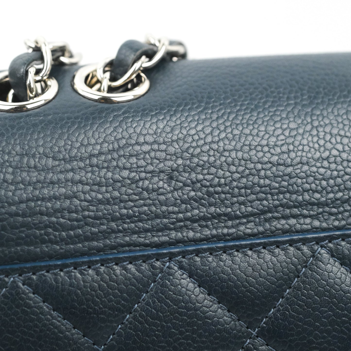 Chanel Small CC Box Flap Bag Prussian Blue Caviar Silver Hardware