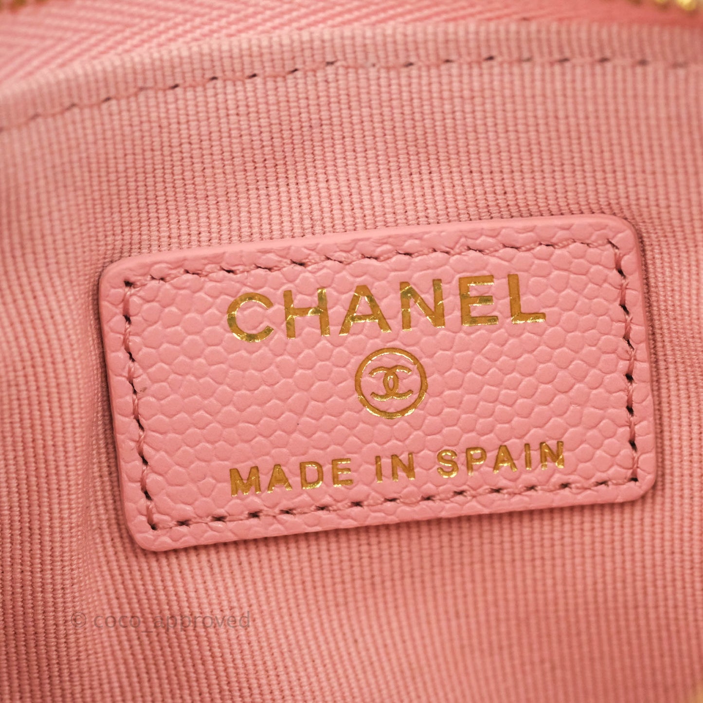 Chanel Mini Quilted O Case Pink Caviar Gold Hardware