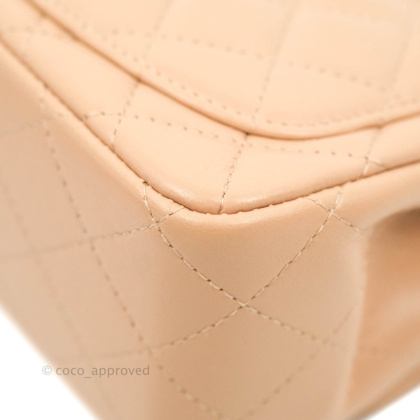 Chanel Mini Square Beige Lambskin Gold Hardware 21A