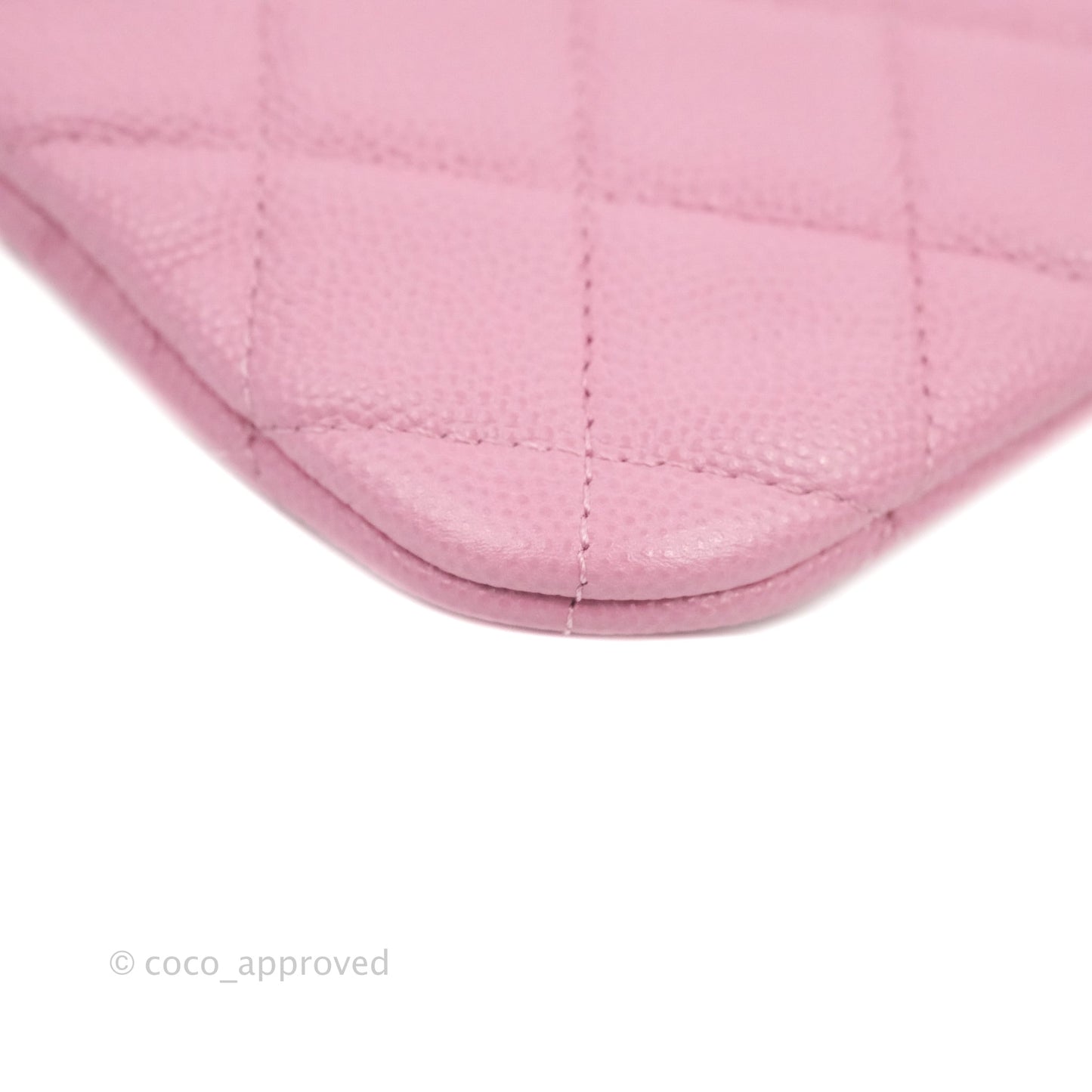 Chanel Quilted Mini O Case Light Pink Caviar Gold Hardware