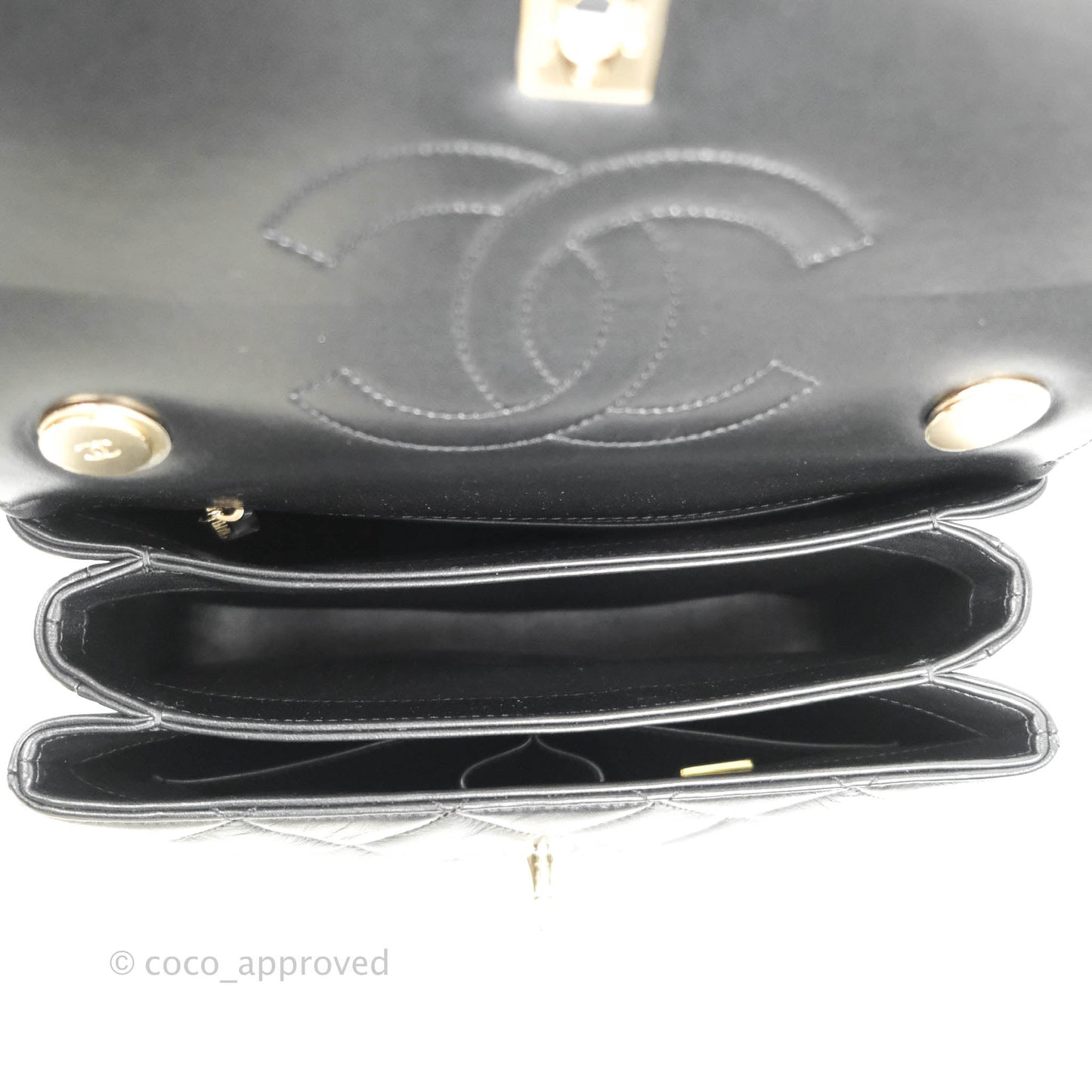Chanel Small Trendy CC Black Lambskin Gold Hardware