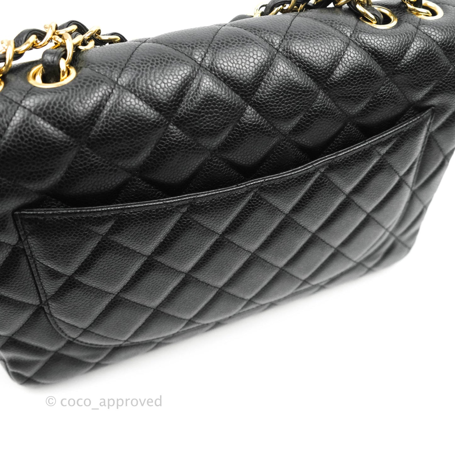 Chanel Jumbo Single Flap Black Caviar Gold Hardware⁣⁣