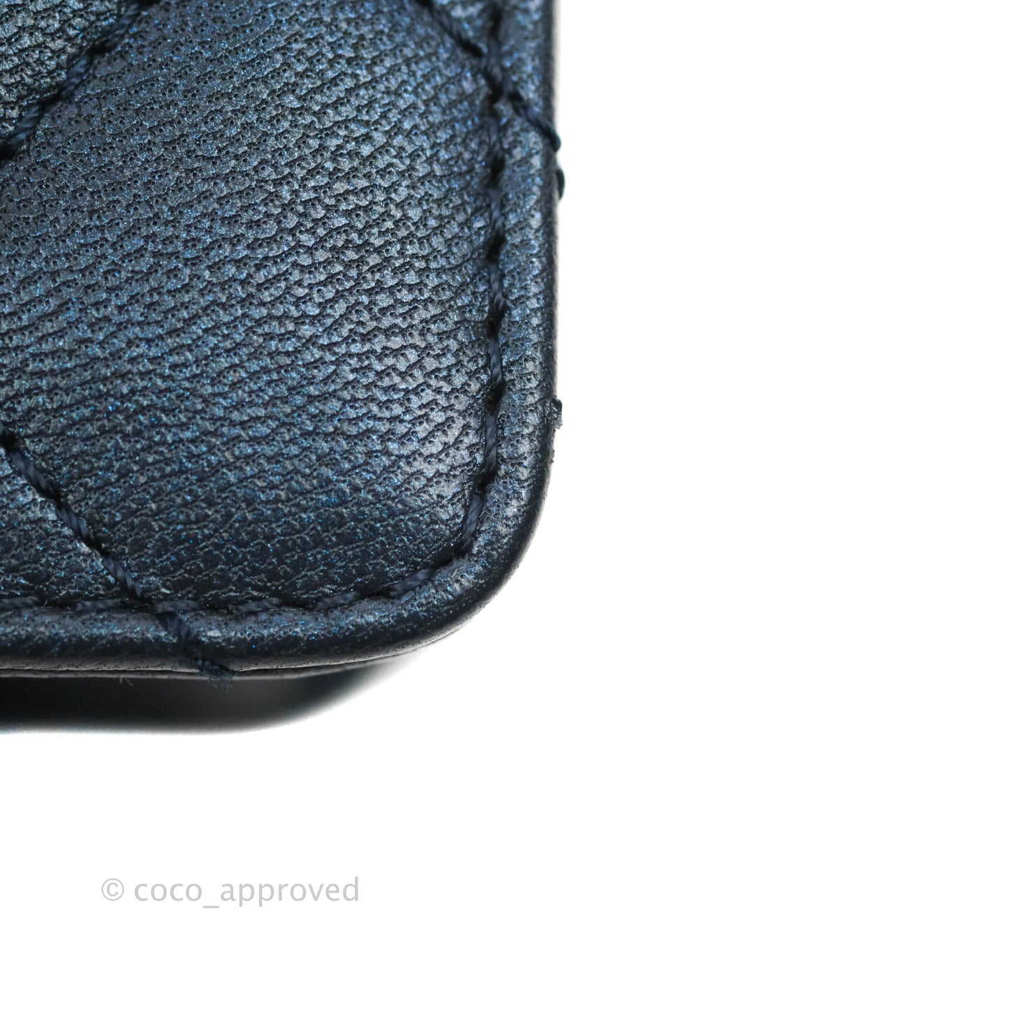 Chanel Quilted Chic Pearls Flap Iridescent Navy Lambskin Aged Gold Hardware