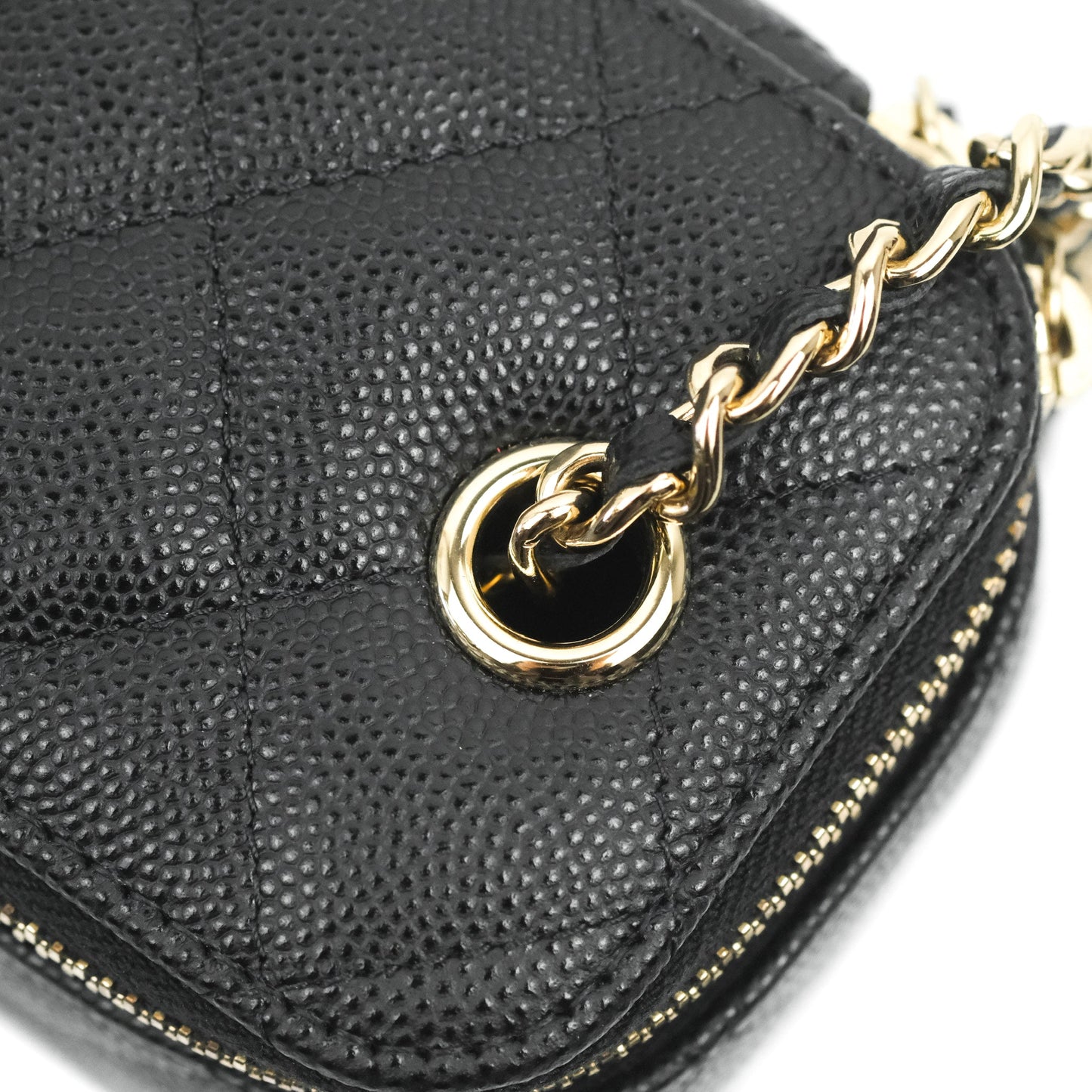 Chanel Mini Vanity With Chain Black Caviar Gold Hardware