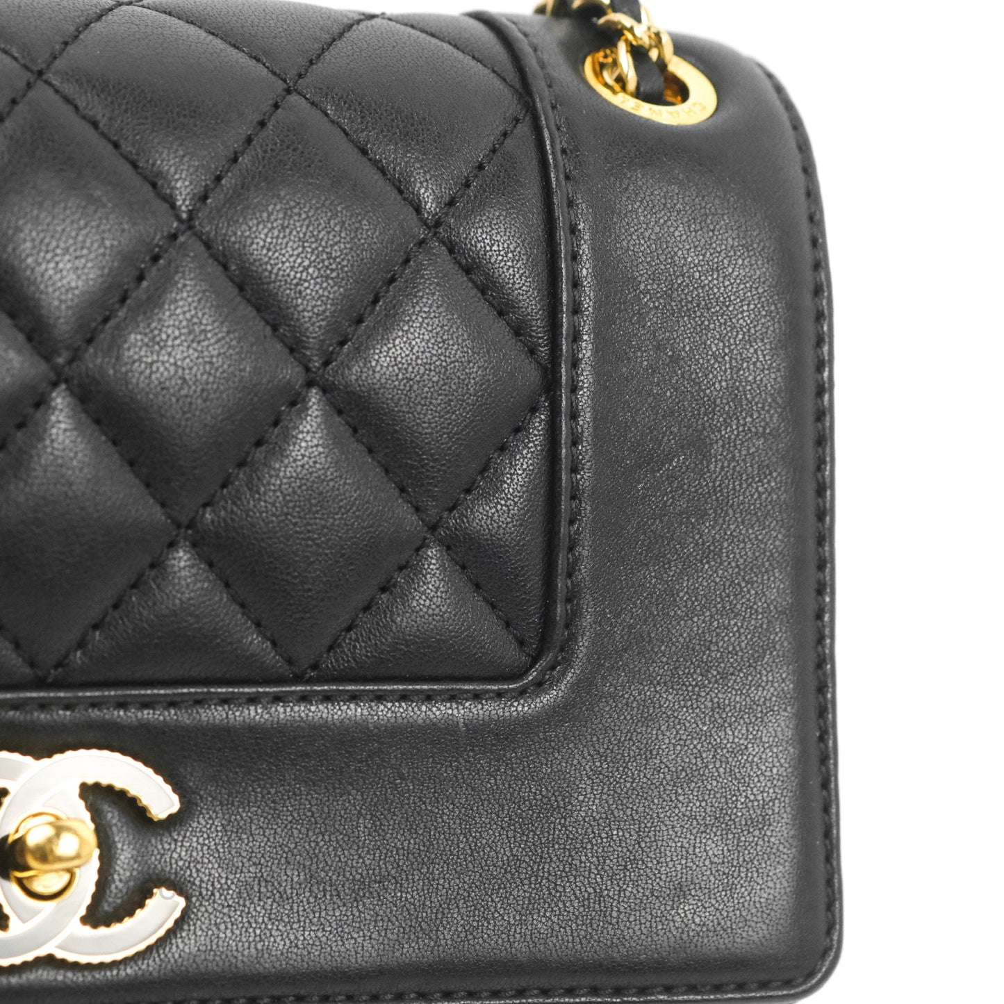 Chanel Small Vintage Mademoiselle Flap Black Sheepskin Gold Hardware