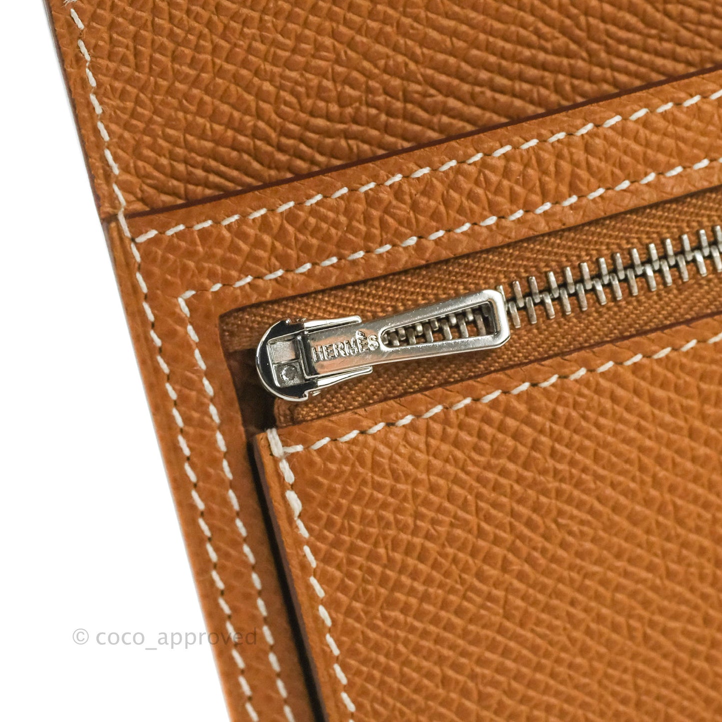 Hermes Bearn Card Holder Gold Epsom Palladium Hardware