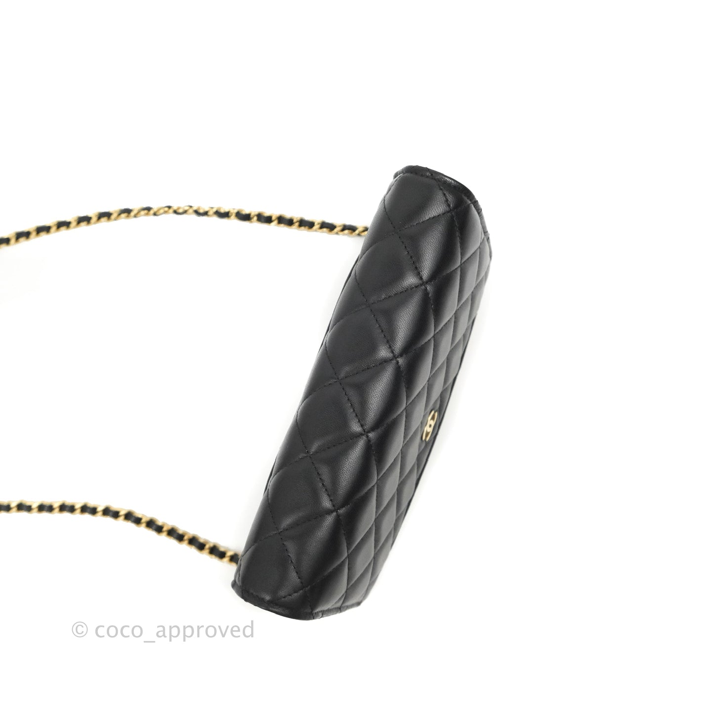 Chanel Quilted Classic Wallet on Chain WOC Black Lambskin Gold Hardware
