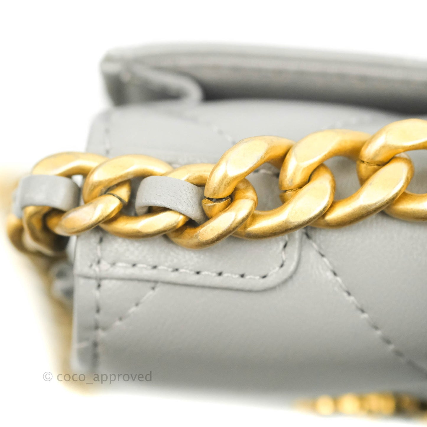 Chanel 19 Phone Holder Grey Mixed Hardware