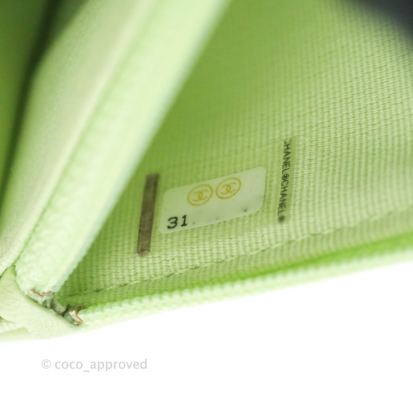 Chanel 19 Mini Clutch with Chain Light Green Lambskin Mixed Hardware 22C