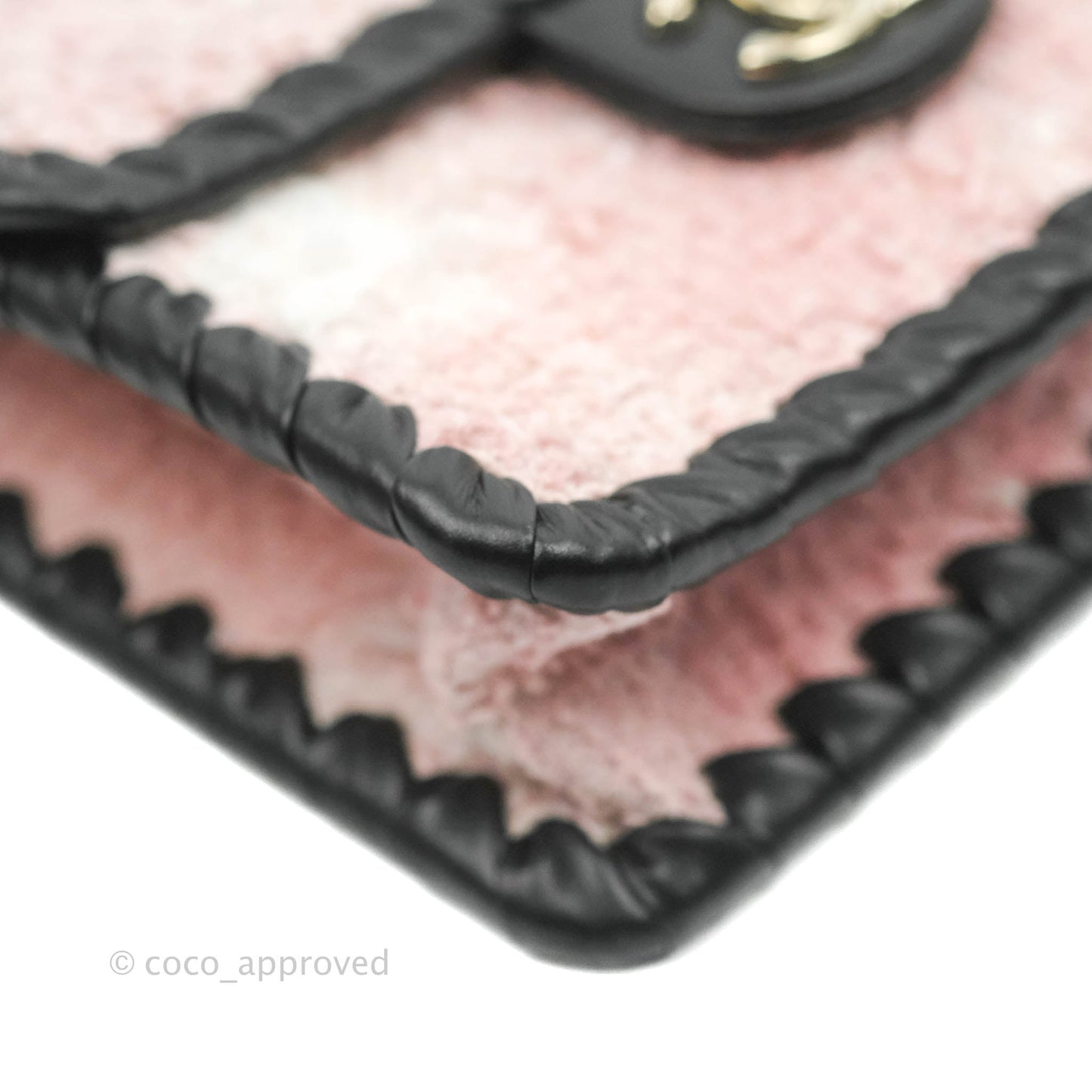Chanel Mini My Own Frame Flap Pink White Tweed Braided Calfskin 22S