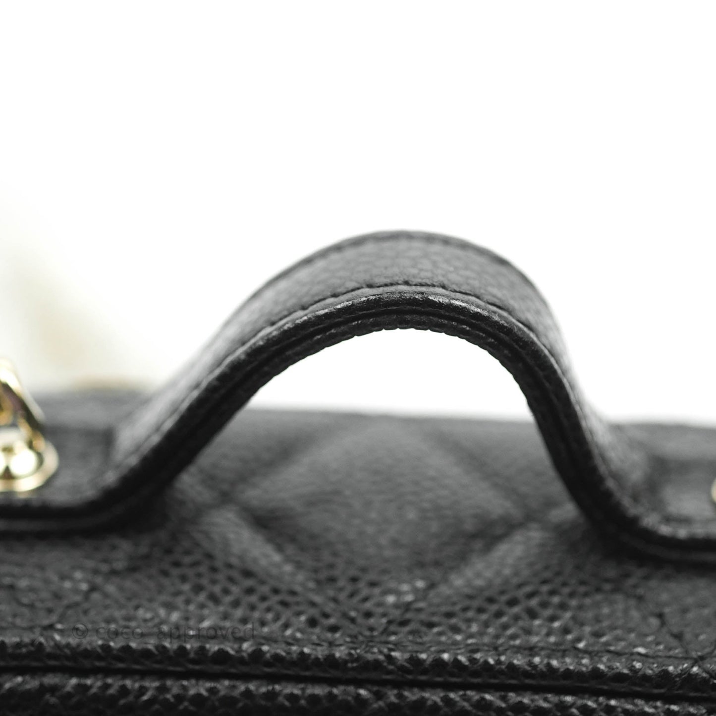 Chanel Quilted Small Handle With Care Vanity Case With Chain Black Caviar Gold Hardware