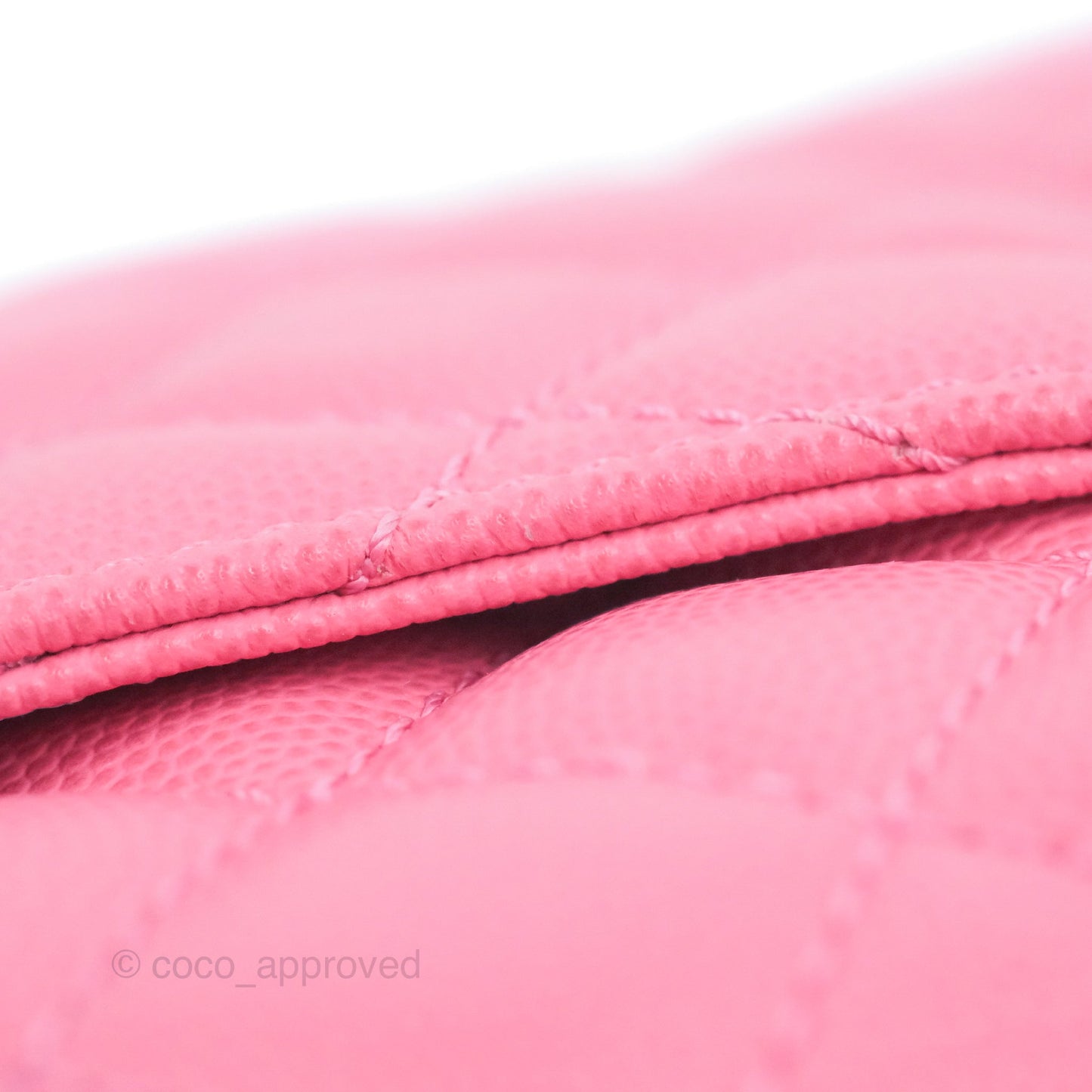 Chanel Small Coco Handle Quilted Pink Caviar Aged Gold Hardware Lizard Embossed Handle