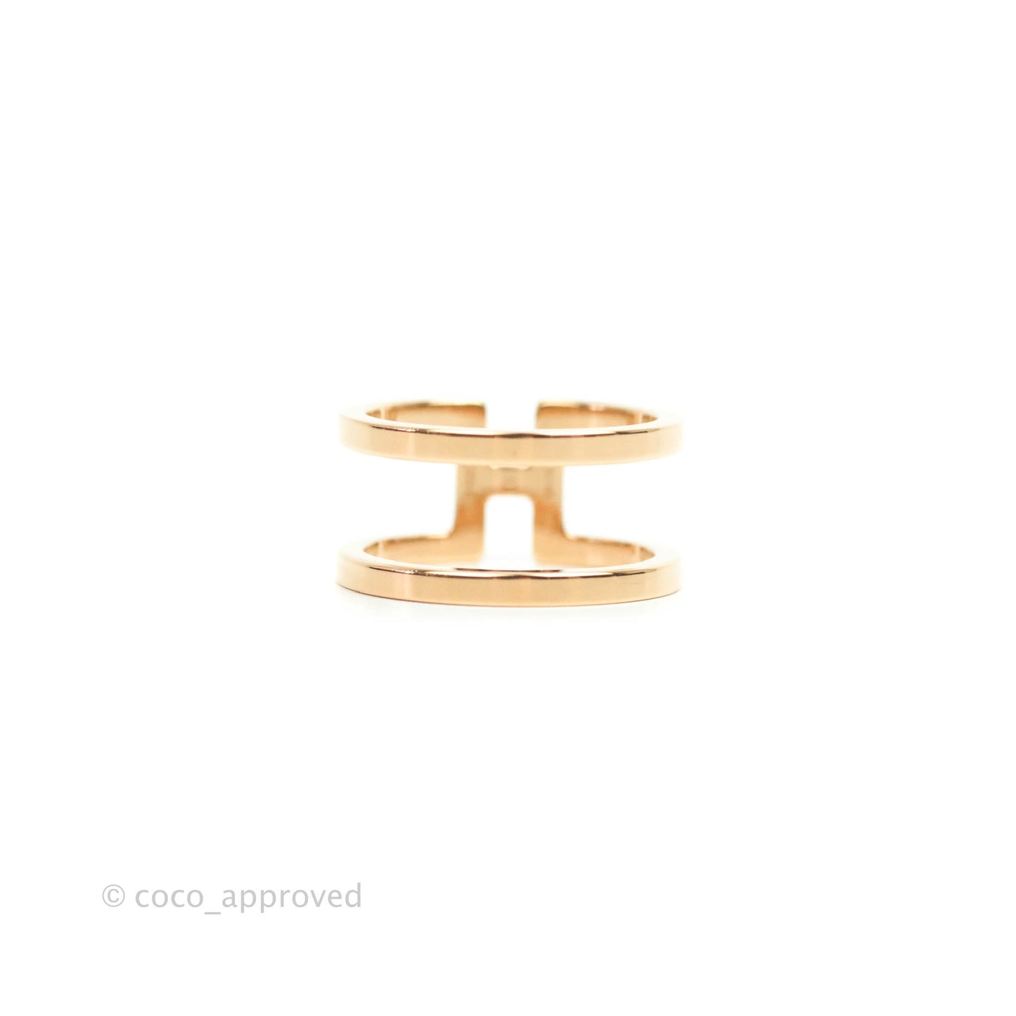 Hermès H en Rond Scarf Ring Brass in Rose Gold Tone