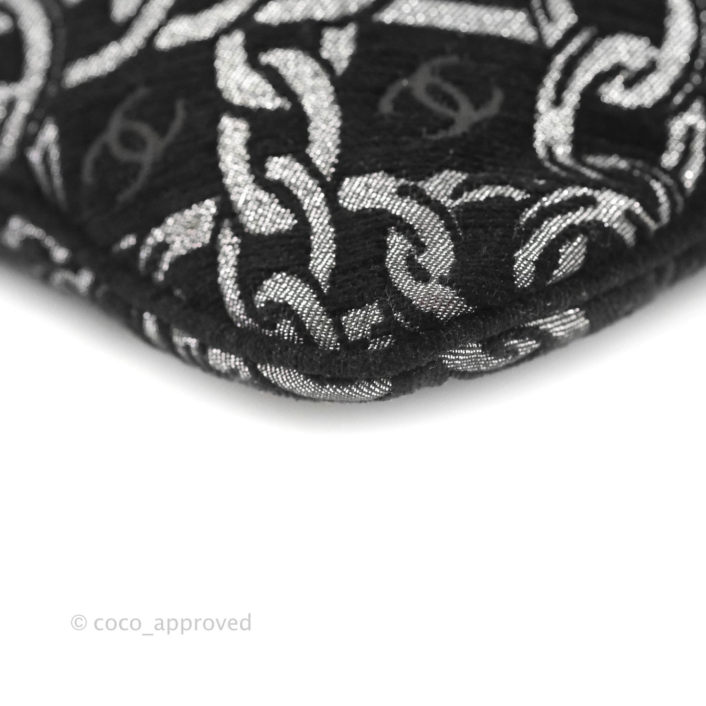 Chanel CC Chain Print Tote Bag Black/Silver Fabric Gun Metal