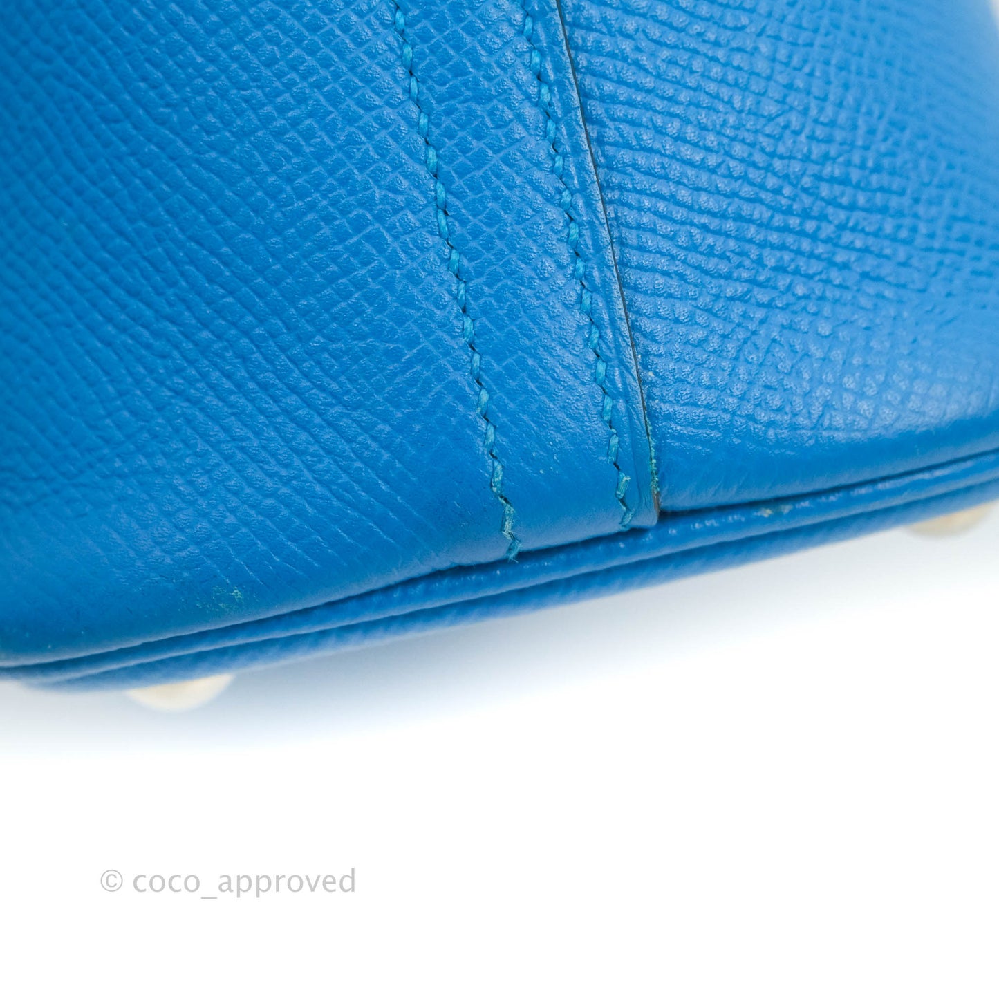 Hermès Bolide 27 Blue Epsom Silver Hardware