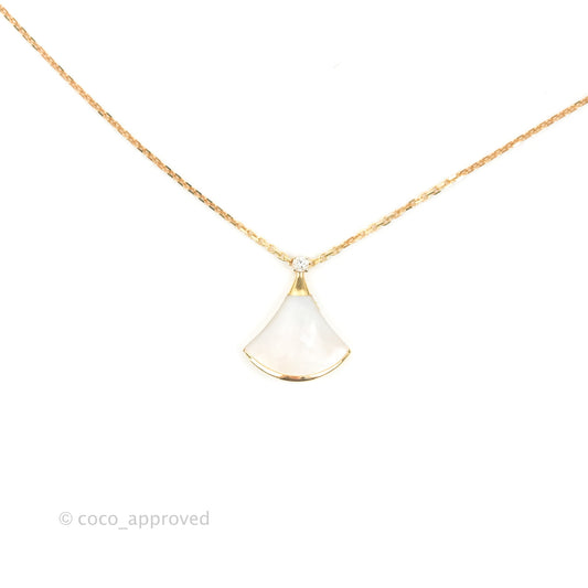 Bvlgari Divas Dream Necklace 18K Rose Gold Diamond Mother of Pearl