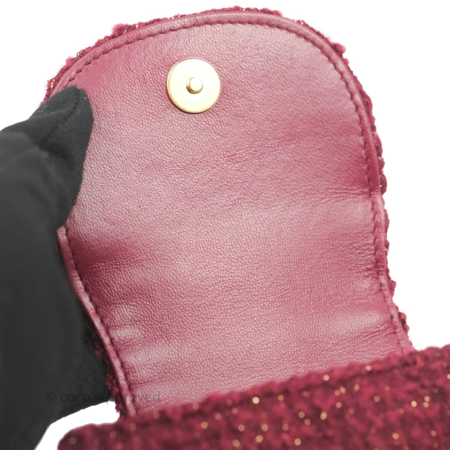 Chanel Clutch With Chain Red Tweed