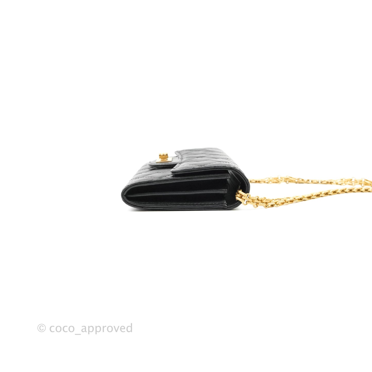 Chanel Reissue 2.55 Clutch With Chain Black Crumpled Calfskin Aged Gold Hardware