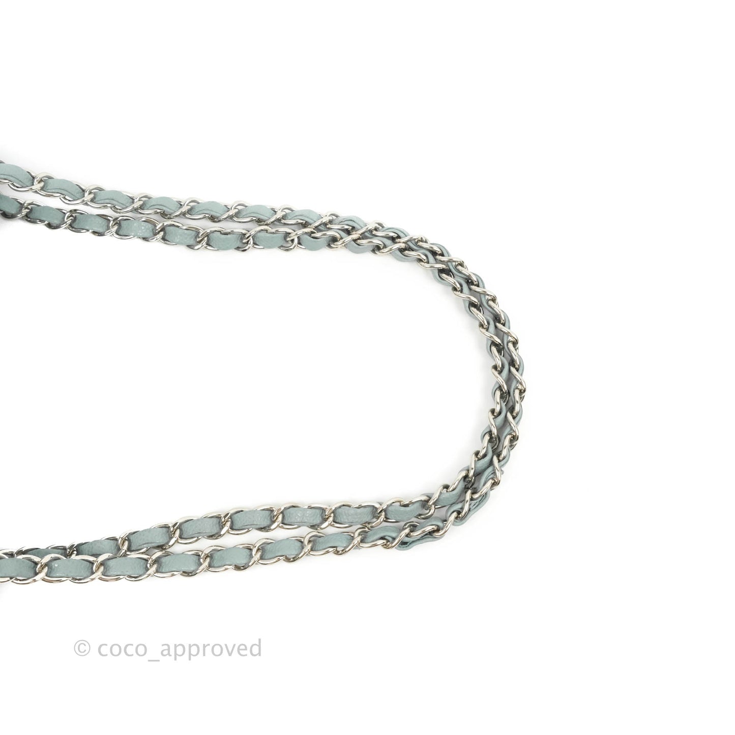 Chanel Small Classic Quilted Flap Light Blue Caviar Silver Hardware 20B