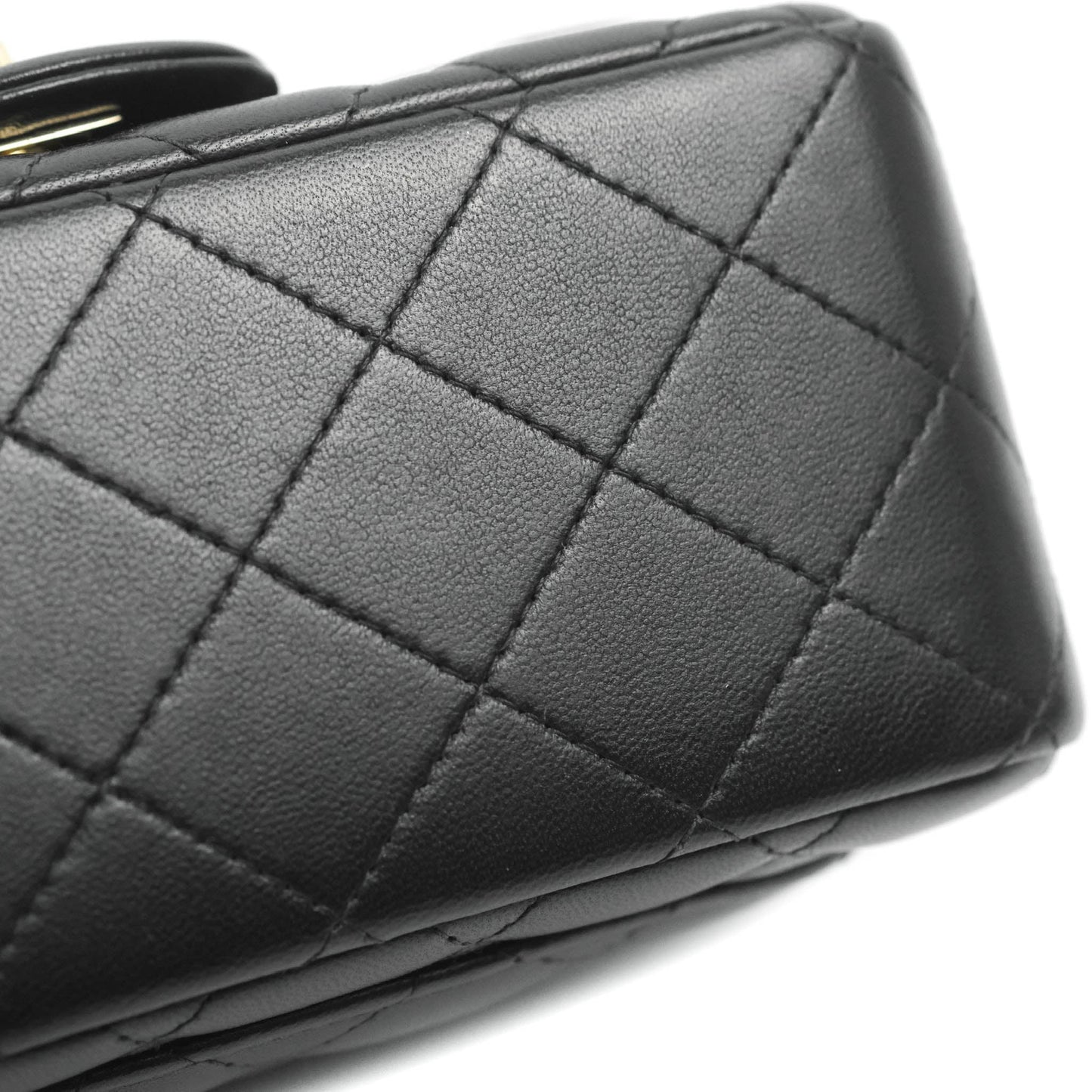 Chanel Mini Square Black Lambskin Gold Hardware