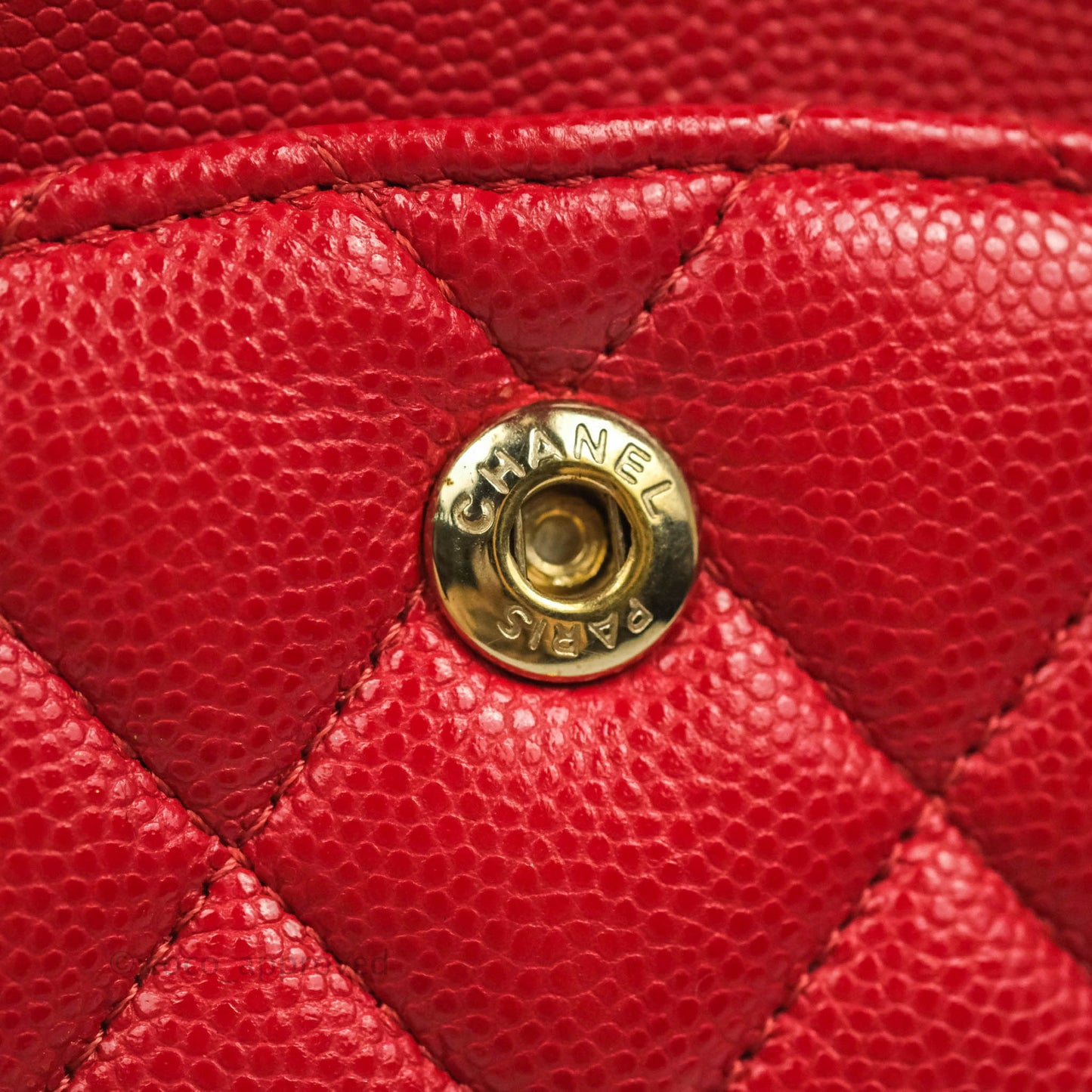 Chanel Classic M/L Medium Double Flap Red Caviar Gold Hardware