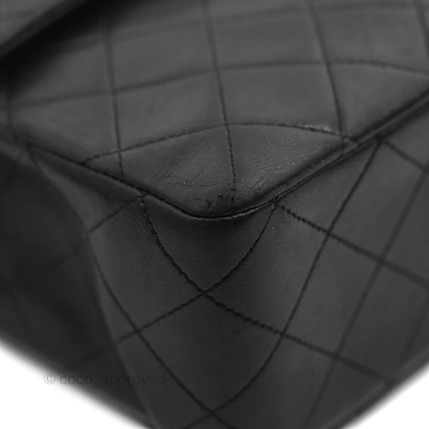 Chanel Vintage Square Flap Bag Black Lambskin 24K Gold Hardware