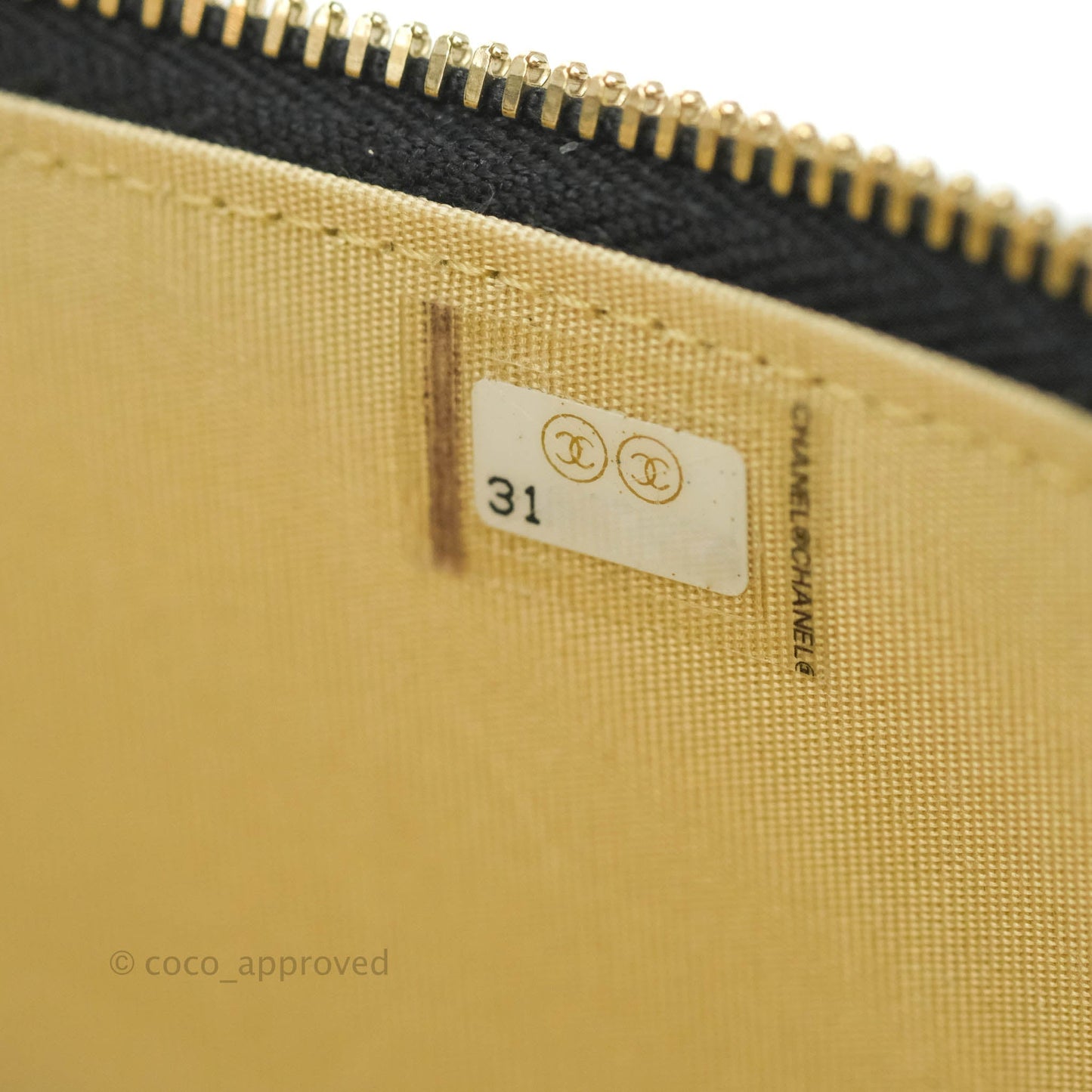 Chanel Vanity with Pearl Crush Chain in Black Lambskin Aged Gold Hardware
