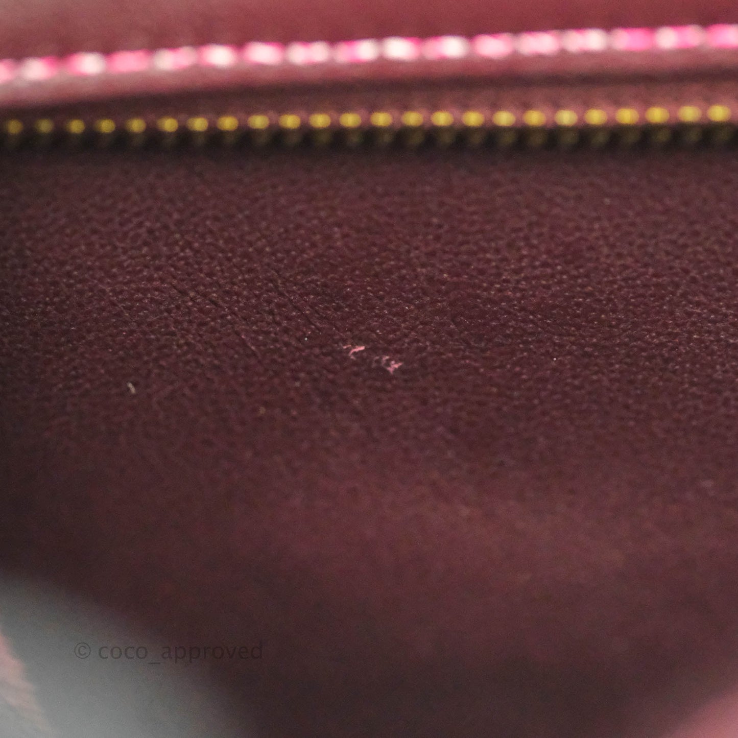 Celine Nano Luggage Bag Burgundy Gold Hardware