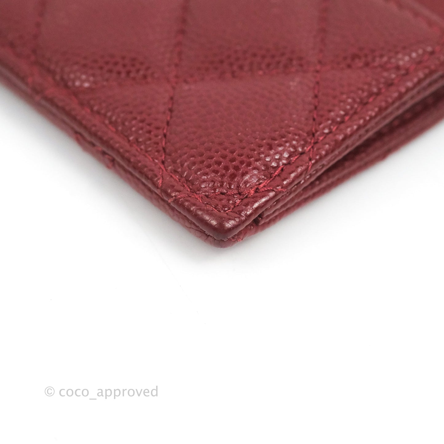 Chanel Quilted CC Zipped Card Holder Red Caviar Gold Hardware