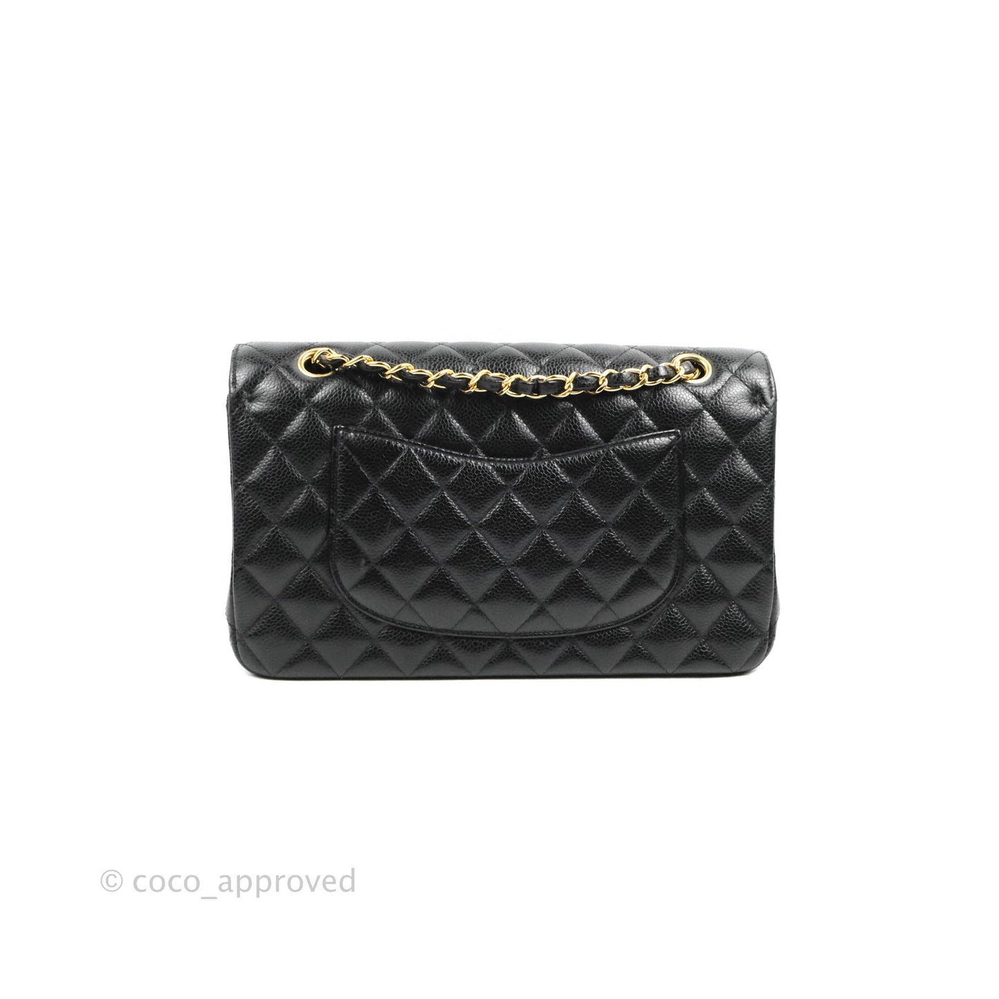 Chanel Classic M/L Medium Double Flap Black Caviar Gold Hardware