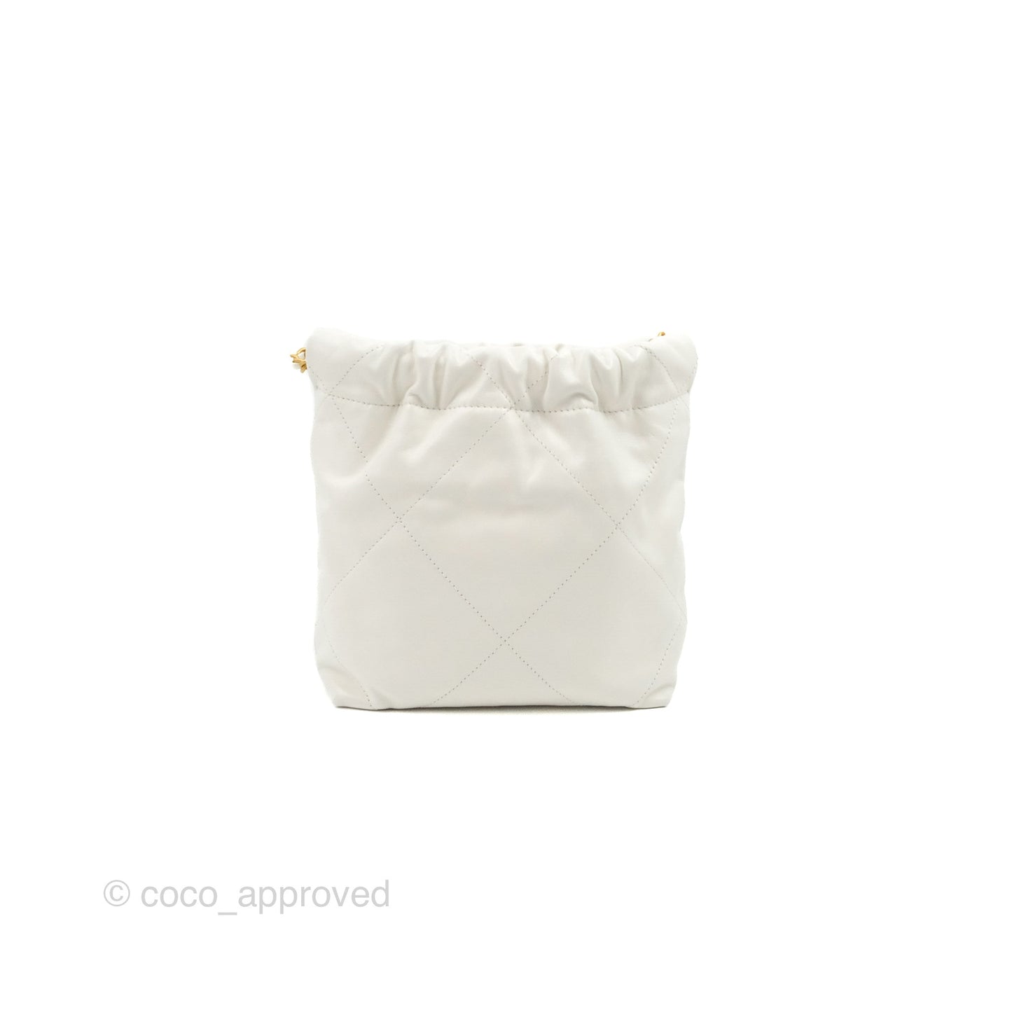 Chanel 22 Mini Bag White Crumpled Calfskin