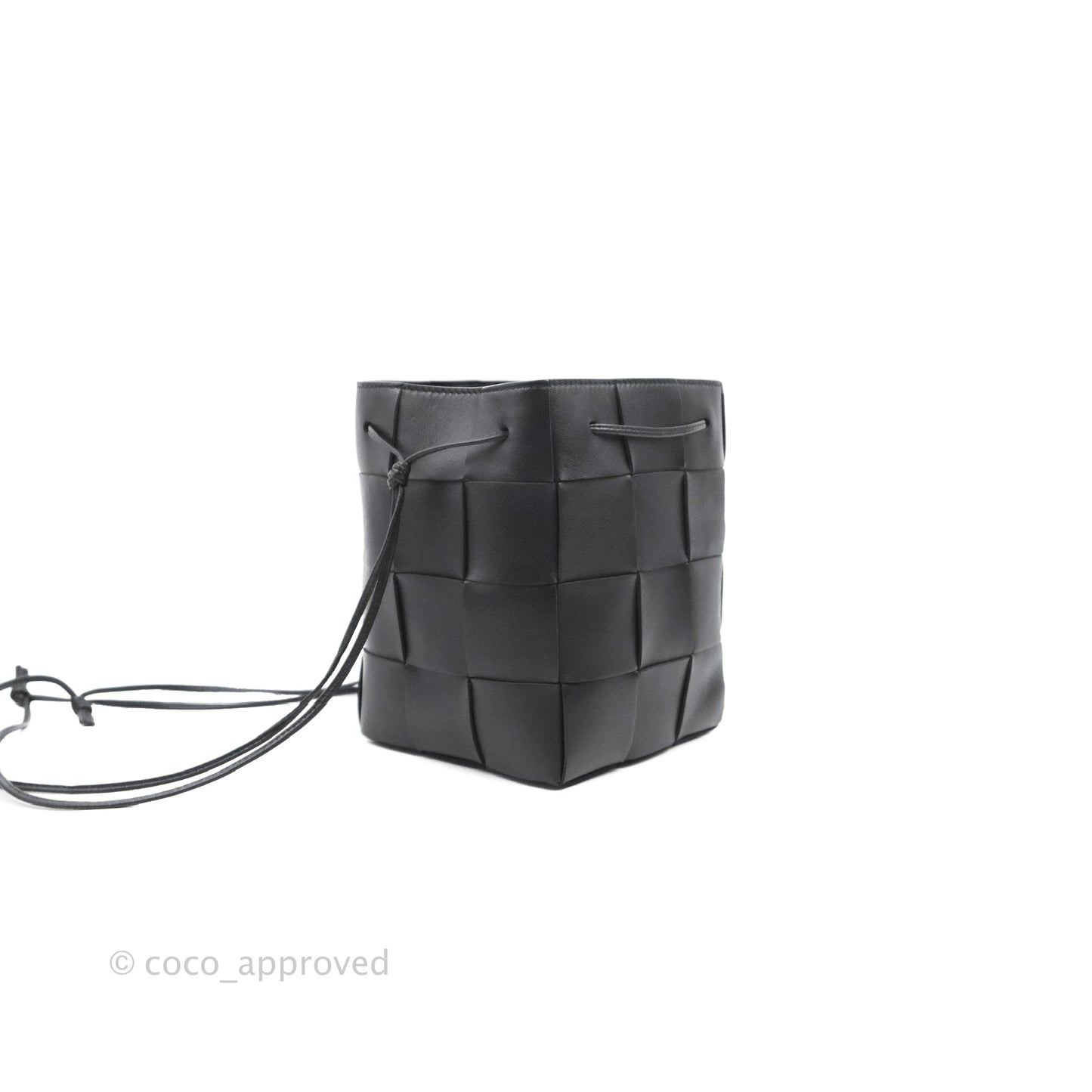 Bottega Veneta Small Cassette Bucket Bag Black Lambskin
