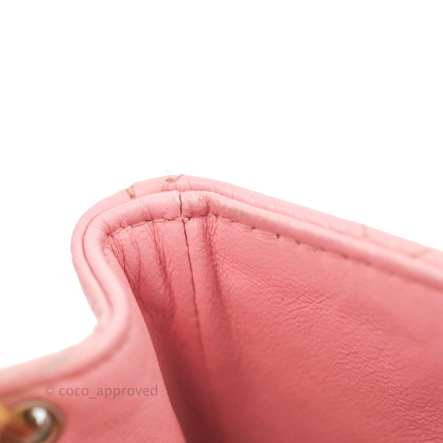 Chanel Quilted Vintage Mini Square Flap Pink Caviar Pink Hardware