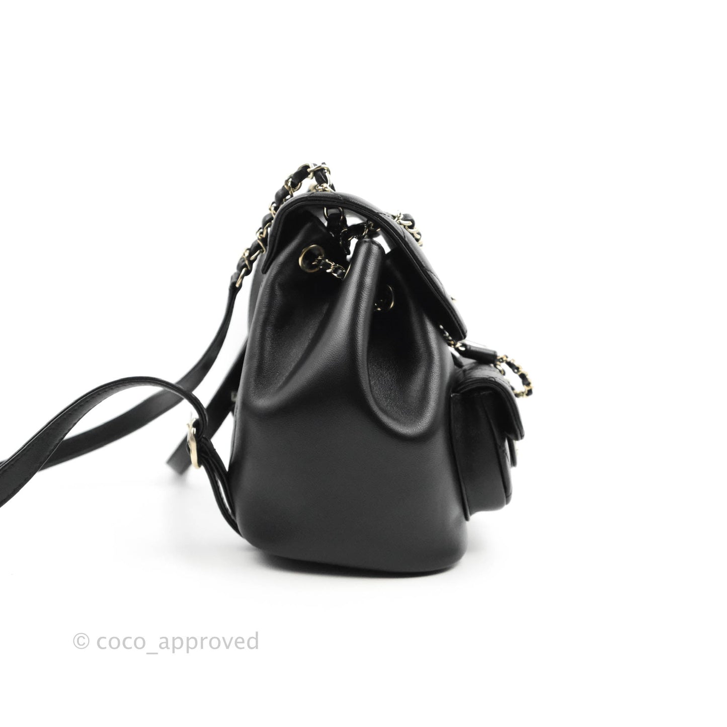 Chanel Quilted Small Duma Drawstring Backpack Black Calfskin 22C