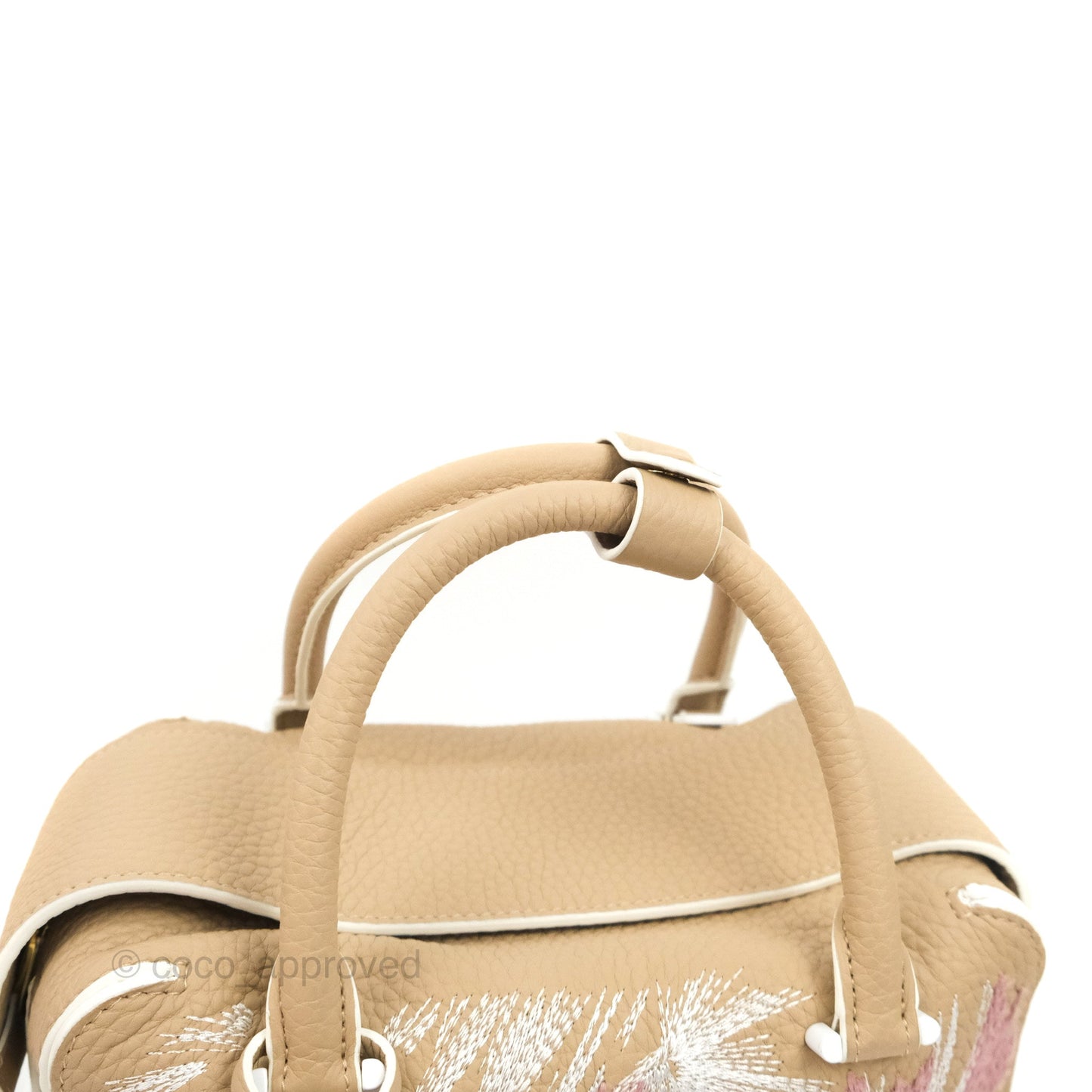 Delvaux Cool Box Mini Taurillon Soft Grained Calfskin Sand Broderies