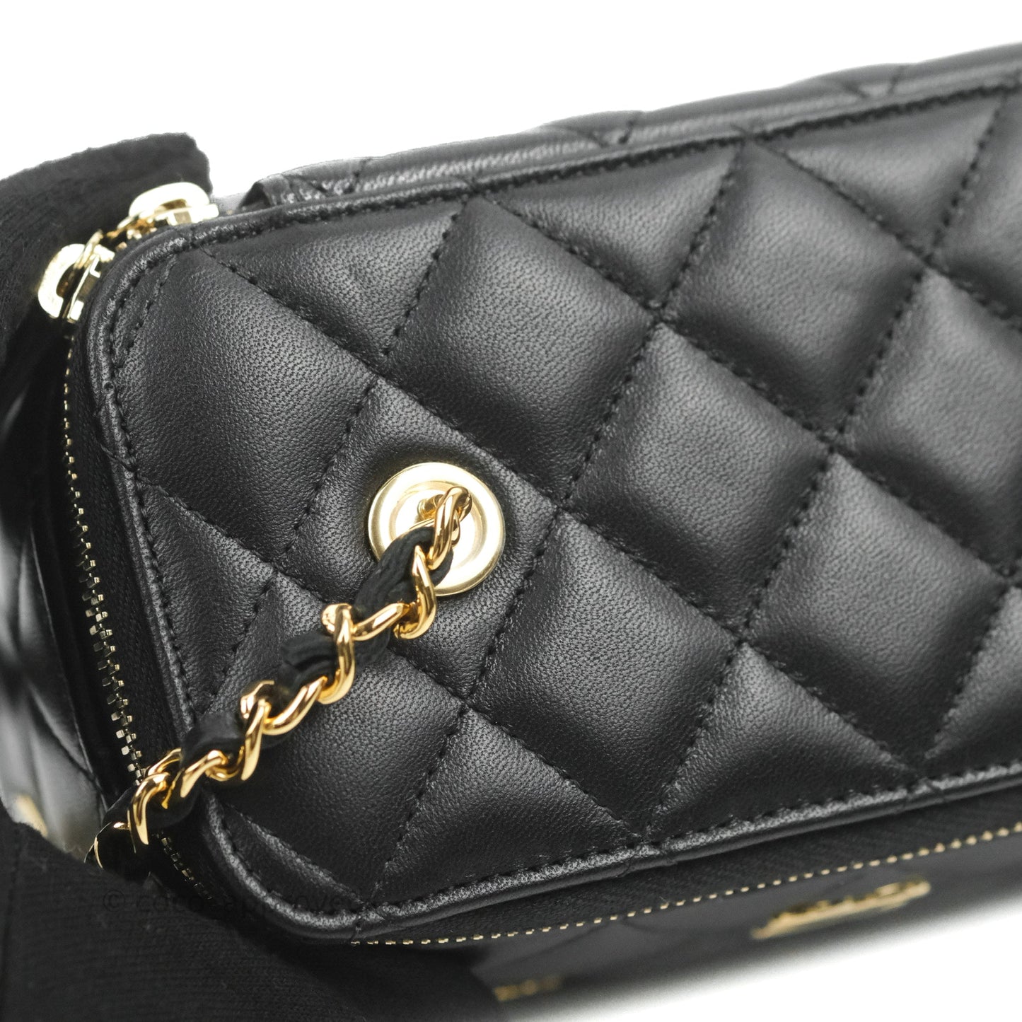 Chanel Vanity with Chain Black Lambskin Gold Hardware 23C