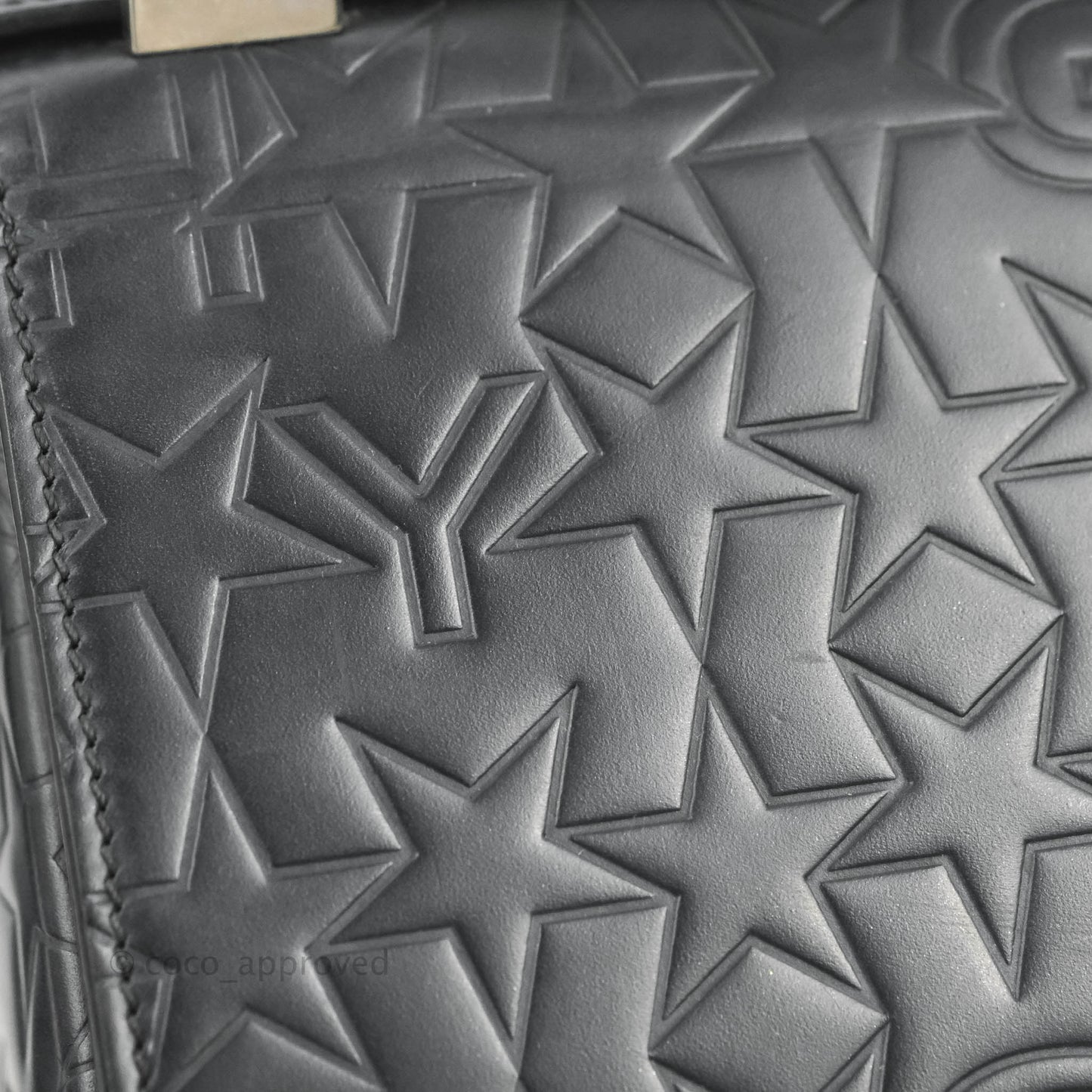 Givenchy Calfskin Star Embossed Medium Pandora Box Crossbody Bag Black