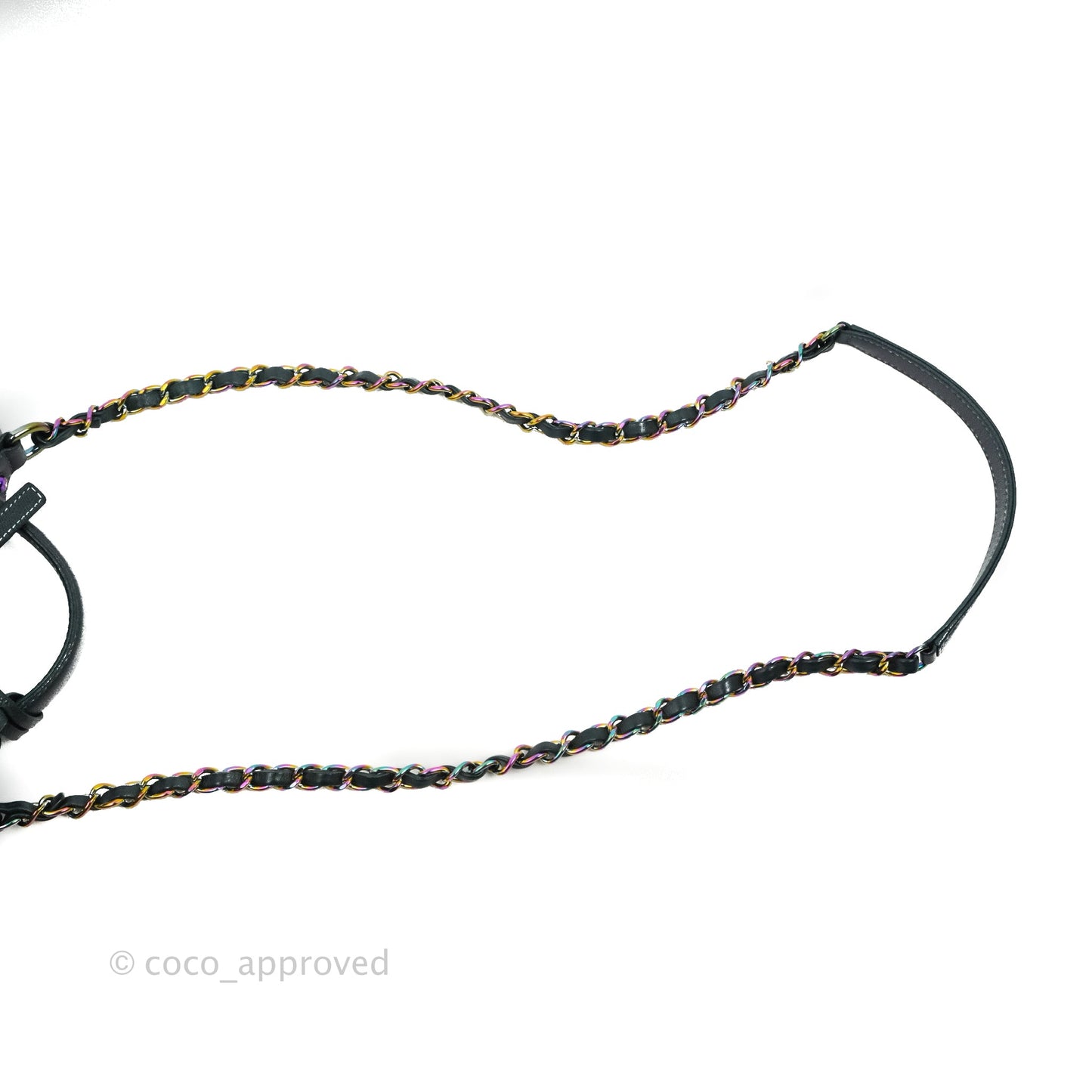 Chanel Quilted Medium CC Filigree Vanity Case Iridescent Dark Turquoise Caviar Rainbow Hardware