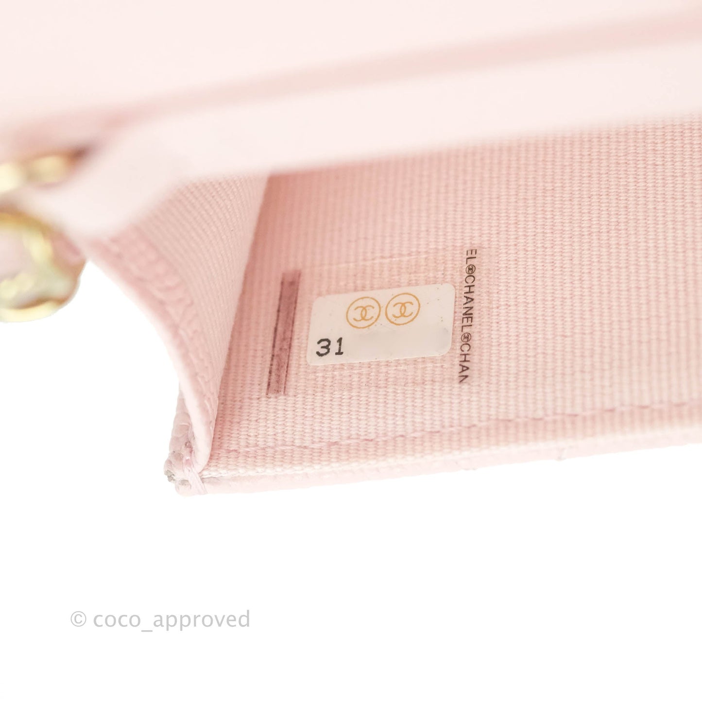 Chanel Mini Wallet With Chain Light Pink Caviar Gold Hardware