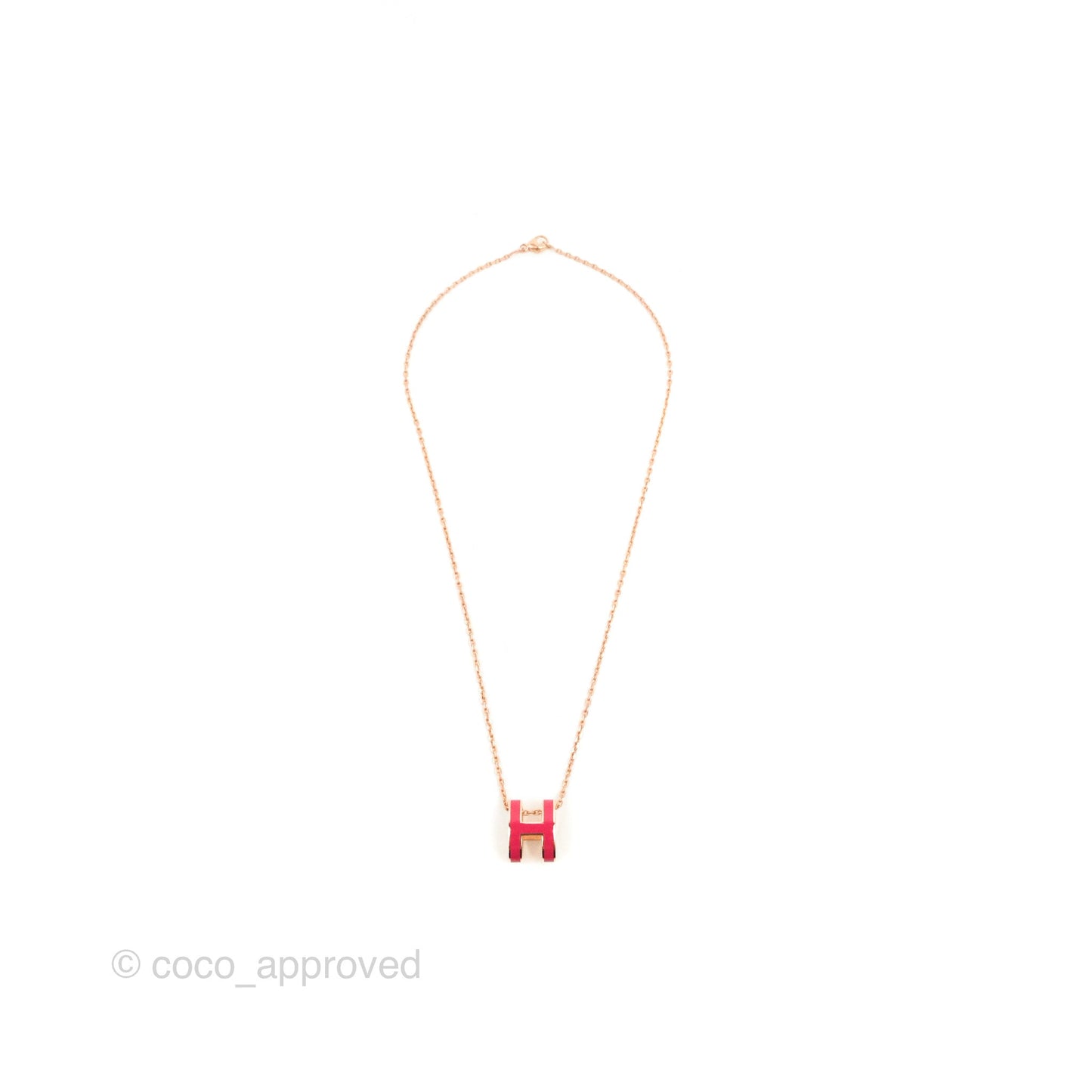 Hermès Pop H Pendant Necklace Pink Gold Hardware