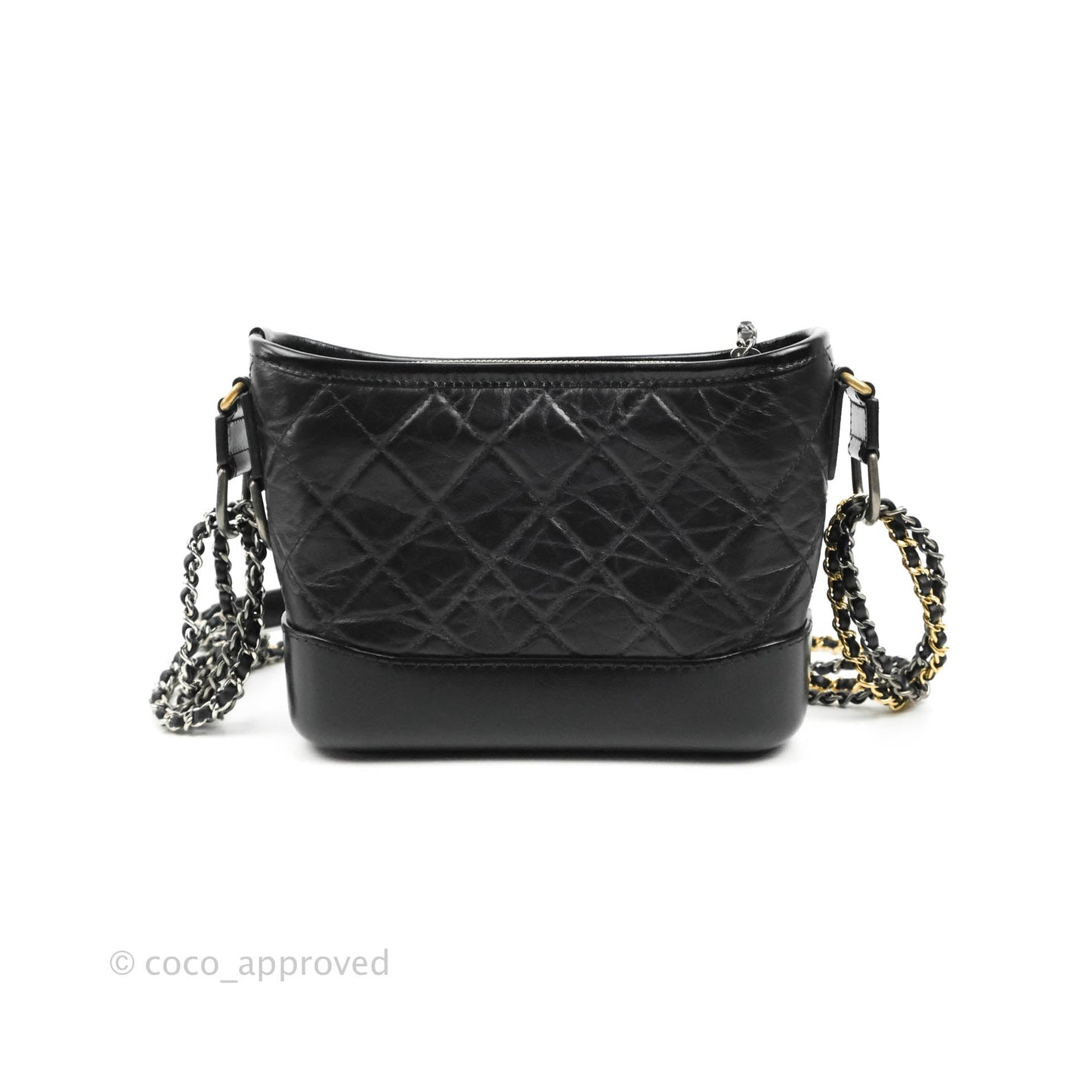 Chanel Gabrielle Hobo with Logo Handle Quilted Aged Calfskin Small
