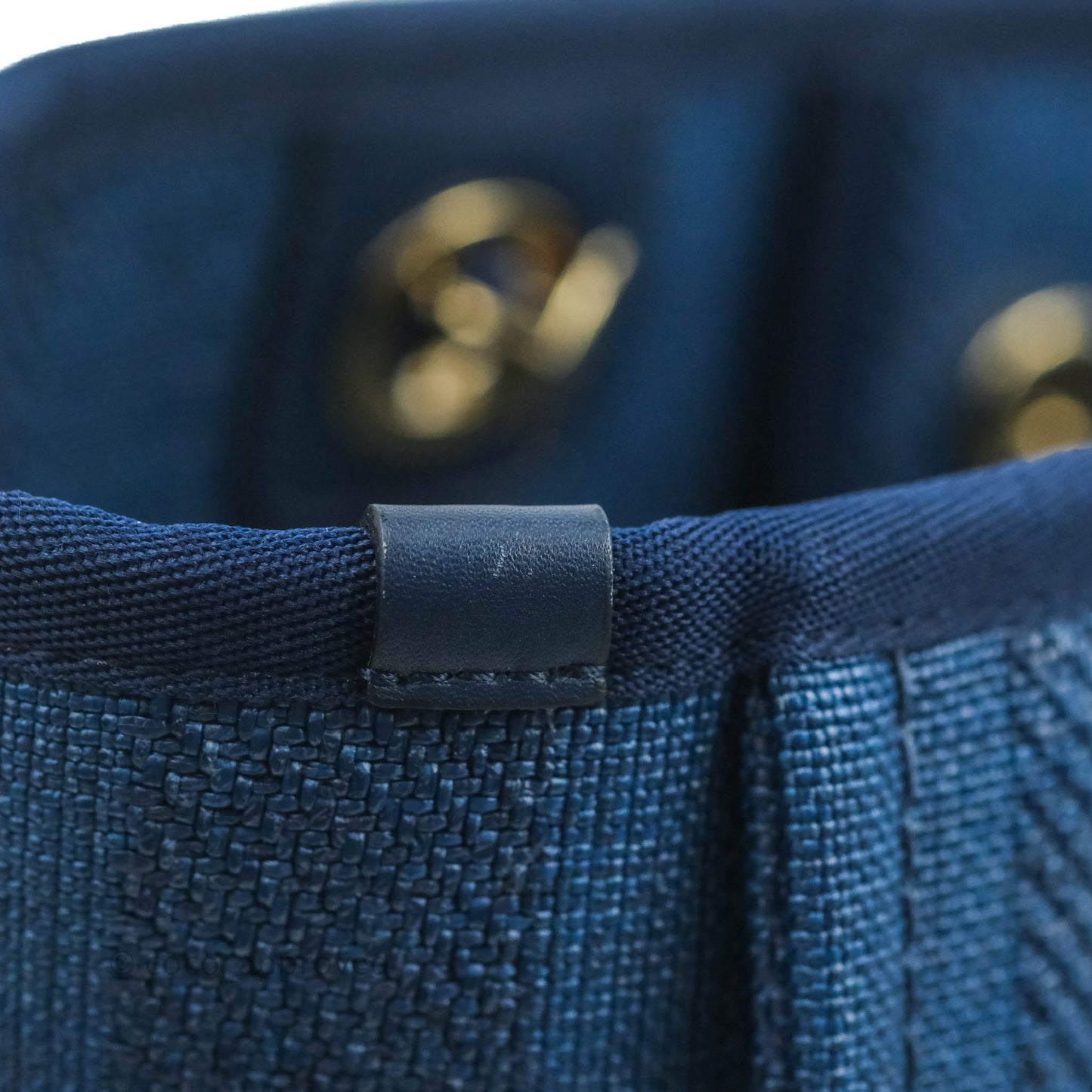 Chanel Canvas Deauville Medium Tote Blue Stripe