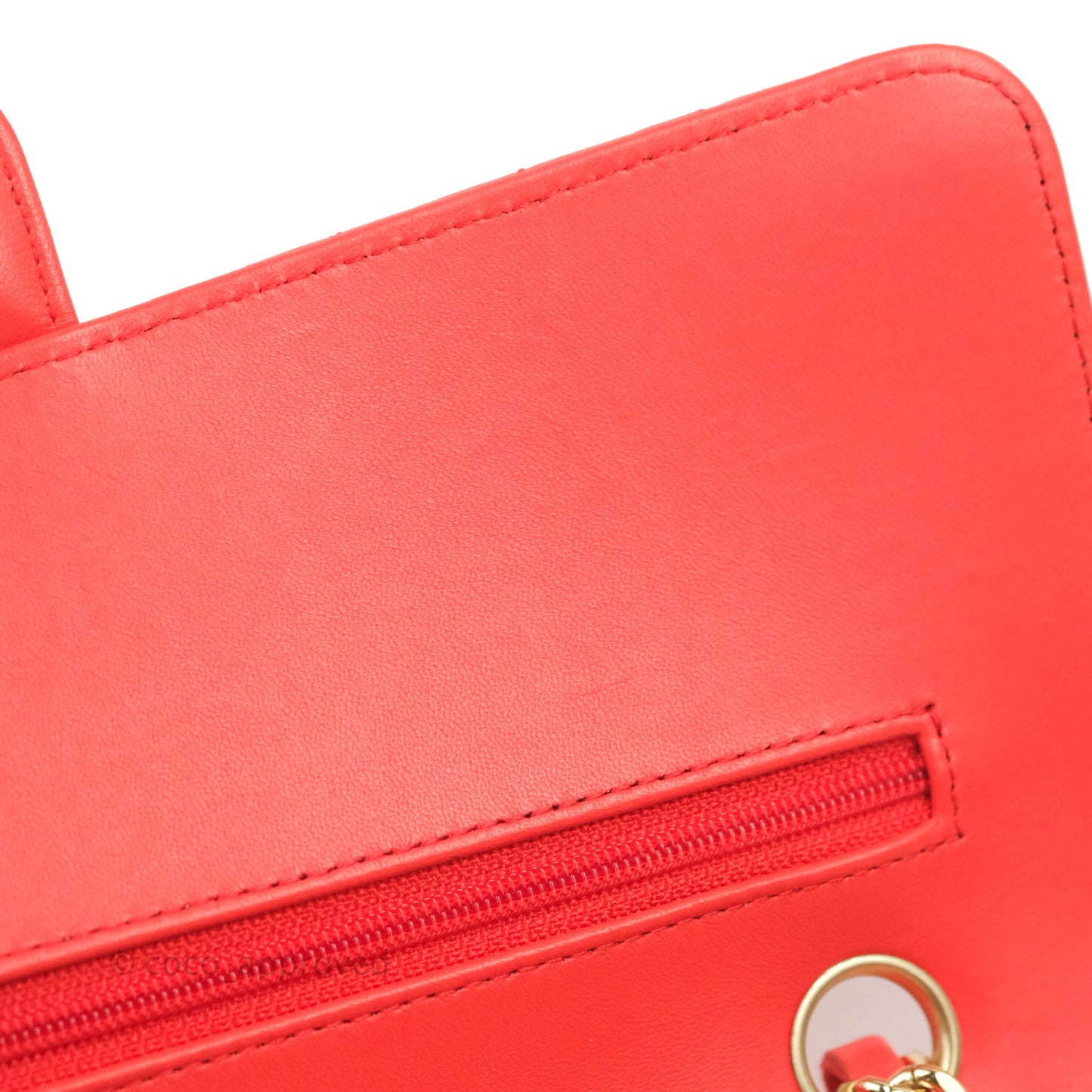 Chanel Classic M/L Medium Double Flap Brick Red Lambskin Gold Hardware