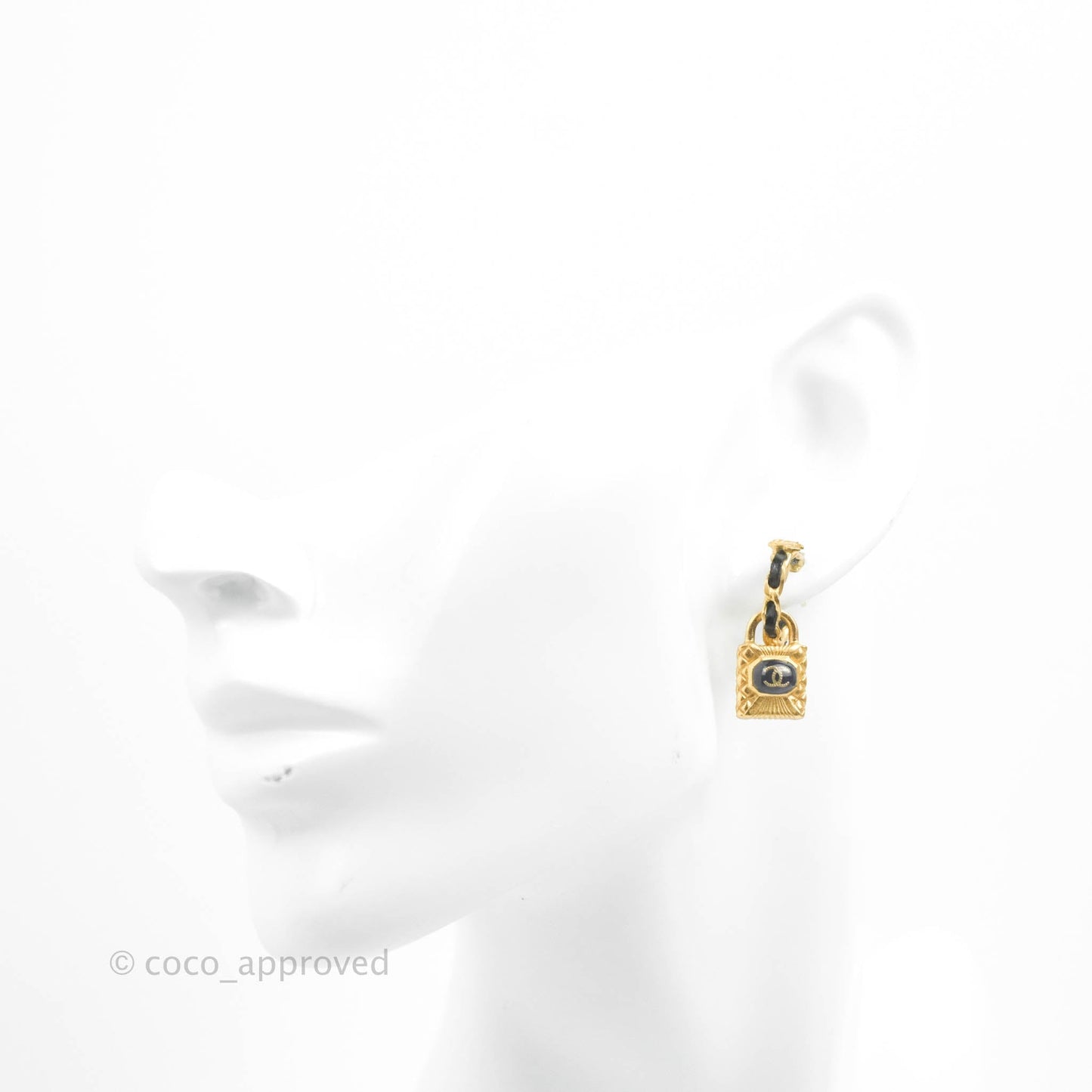 Chanel Key Lock CC Chain Drop Earrings 20A