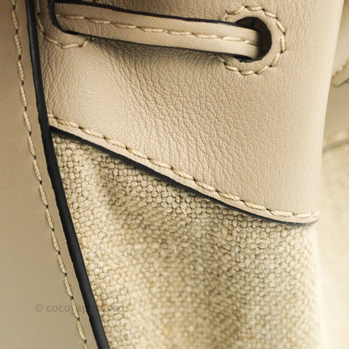 Loewe Mini Hammock Drawstring Taupe Calfskin