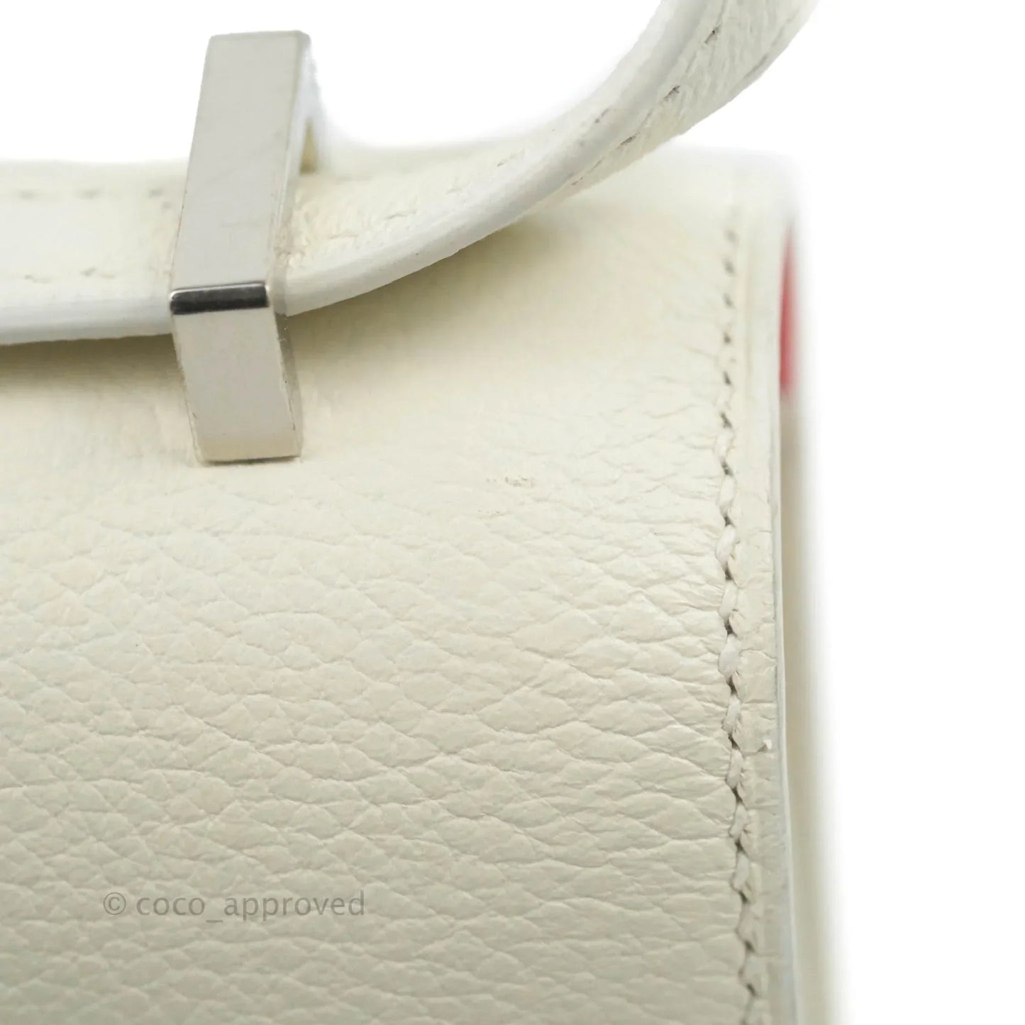 Hermès Constance HSS Mini 18cm White Evercolor Palladium Hardware